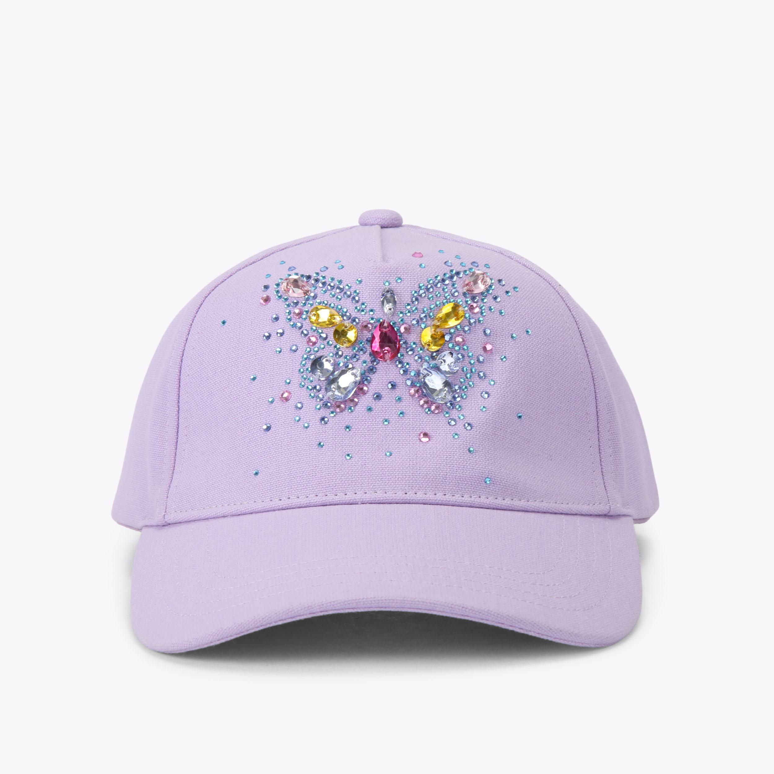 BUTTERFLY CAP Lilac Cotton Cap by Kurt Geiger London