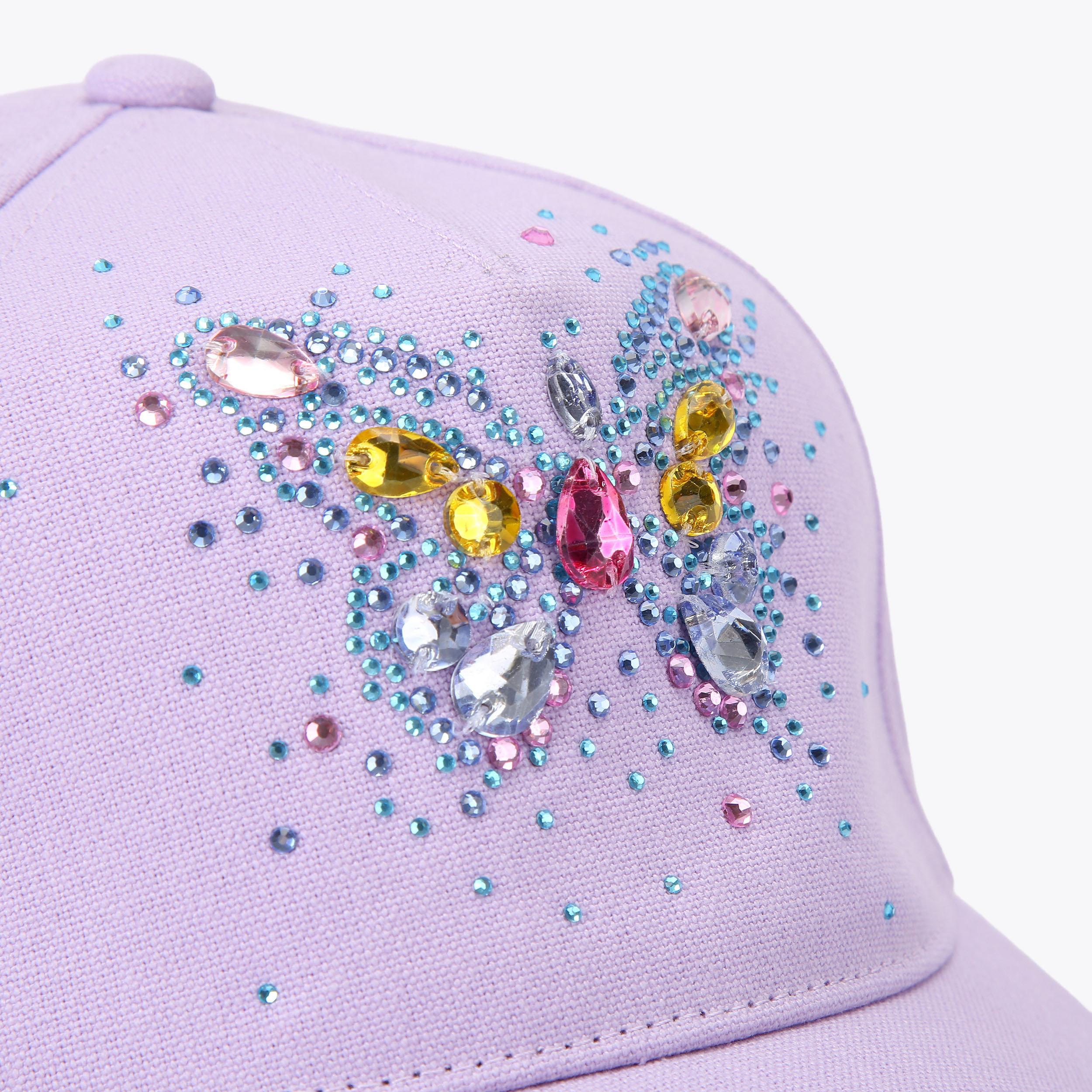 BUTTERFLY CAP Lilac Cotton Cap by Kurt Geiger London