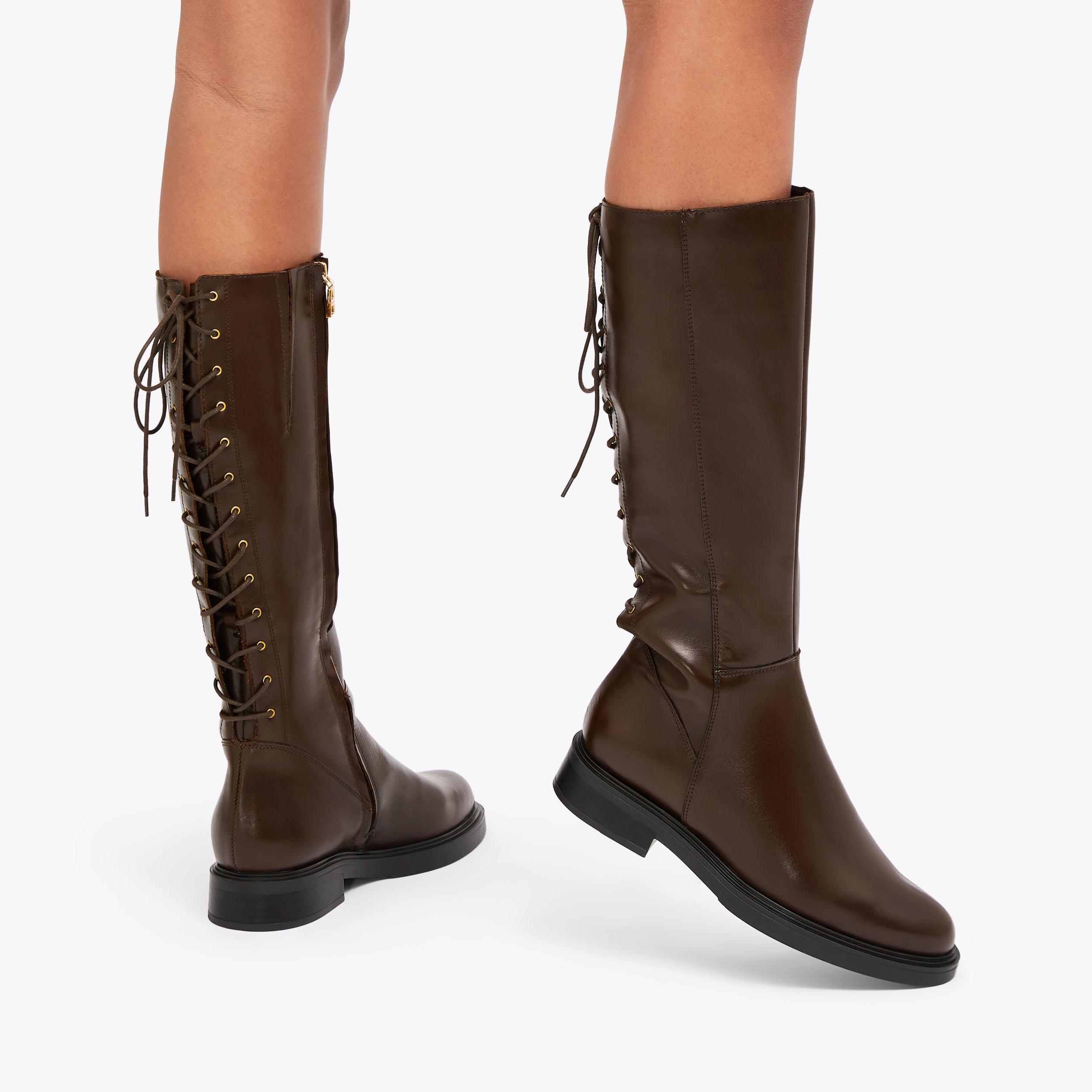 TRENTO KNEE Brown Leather Knee High Boot by CARVELA