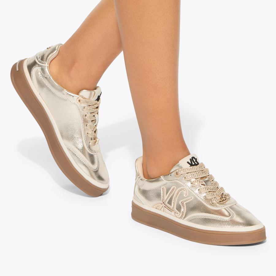 LEENA Metallic Gold Lace Up Sneaker by KG Kurt Geiger
