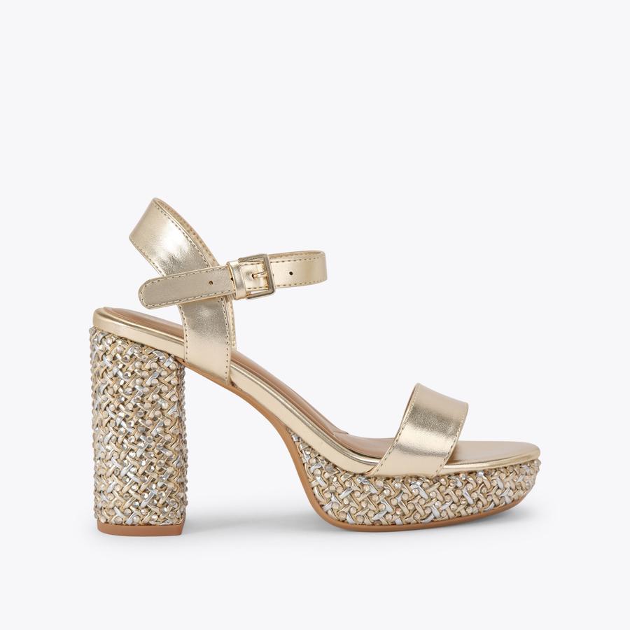 ✨未使用品✨ YELLO FAIRY GLITCH HEELS 2XL 完売品 FAIRY Gold High Block Heel by KG Kurt Geiger