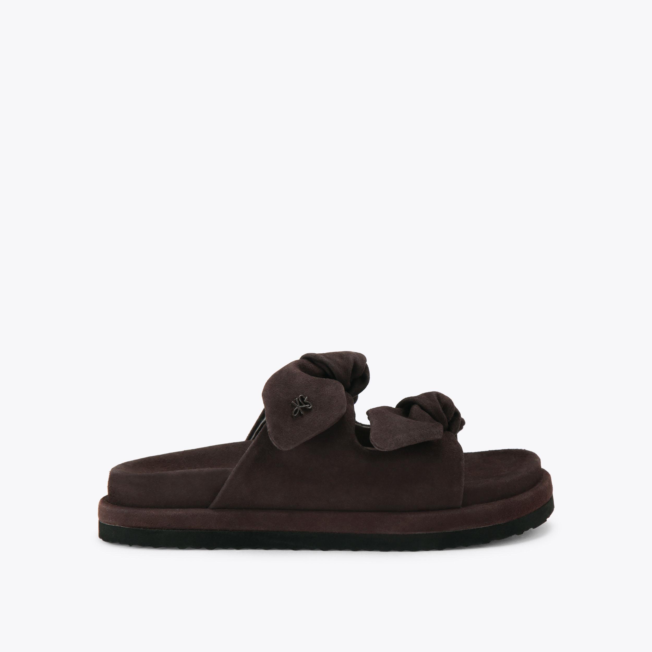Othr Brown Suede Slip-On Sandals Suede Hutton Slide Sandal | Jenni Kayne main image 3