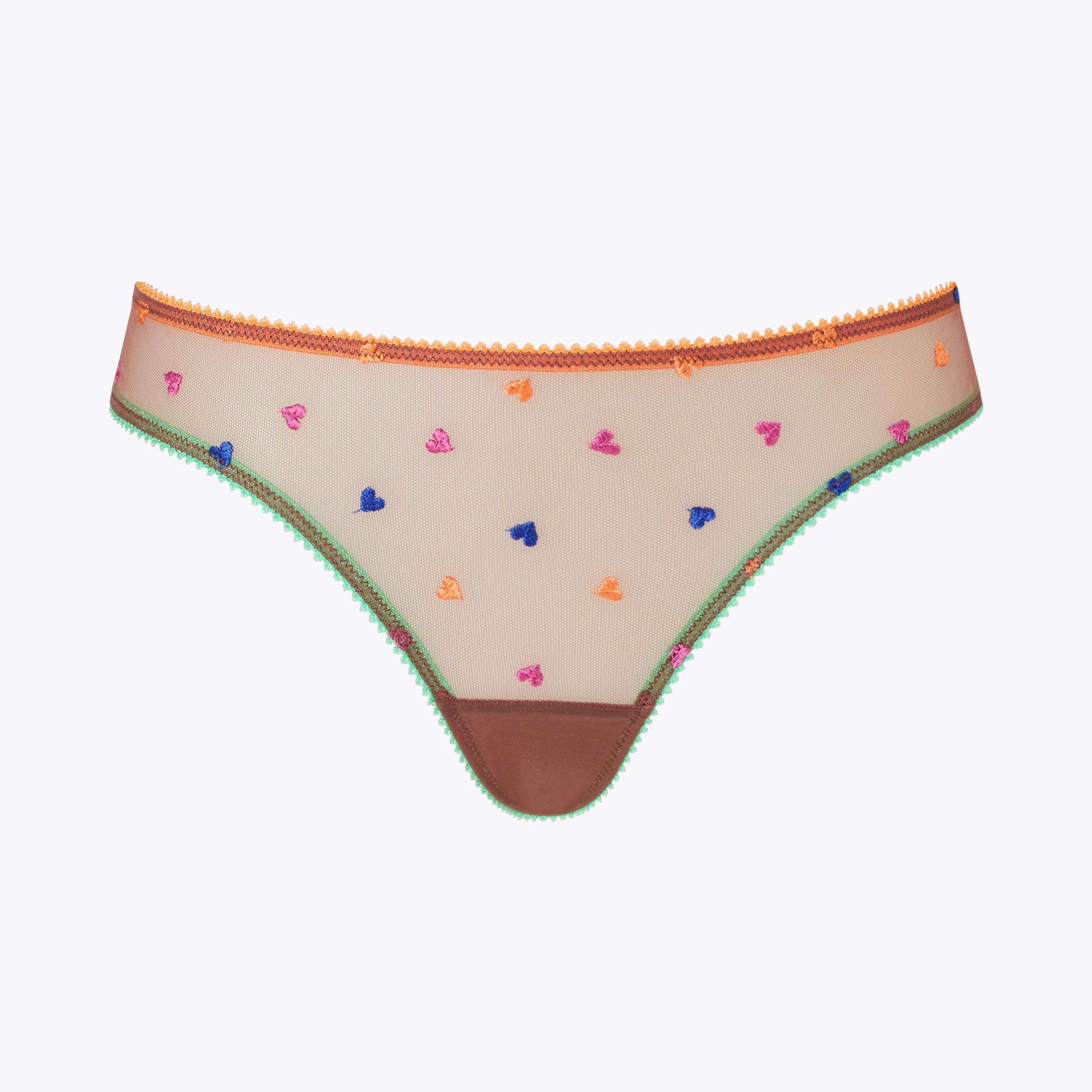 BRAZILIAN BRIEFS Blush Heart Embroidered Briefs by Kurt Geiger London