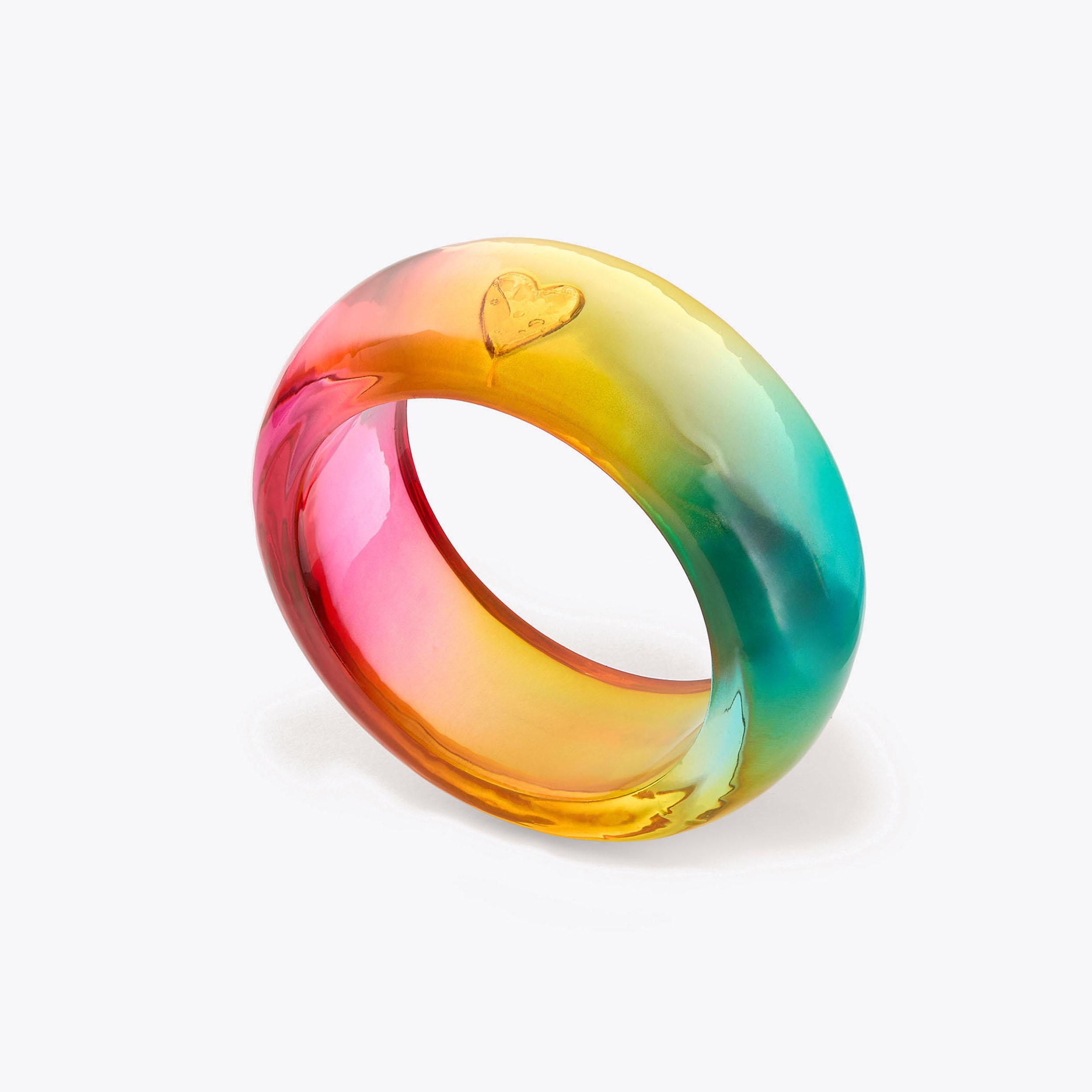 Extra Large Resin Bangle - multi-coloured