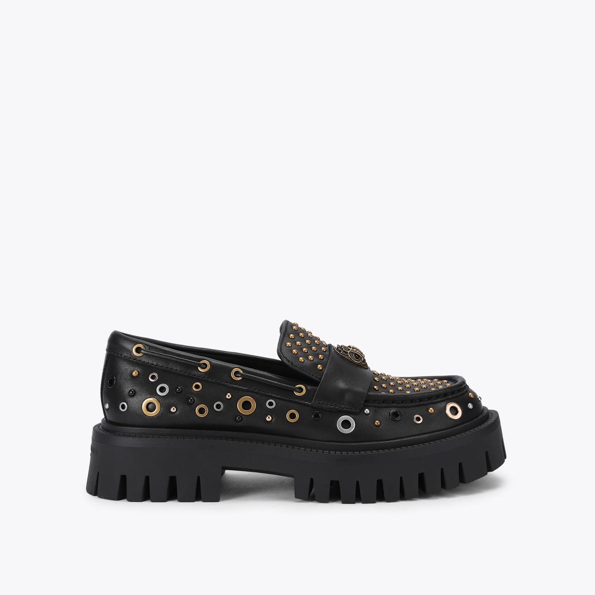 Studded Chunky Loafer - black