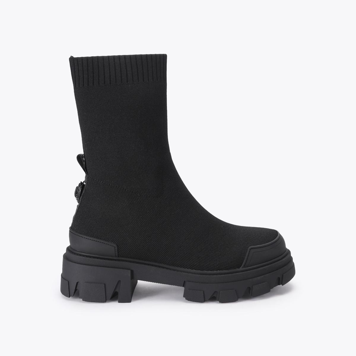 Stomp Sock Ankle Boot - black