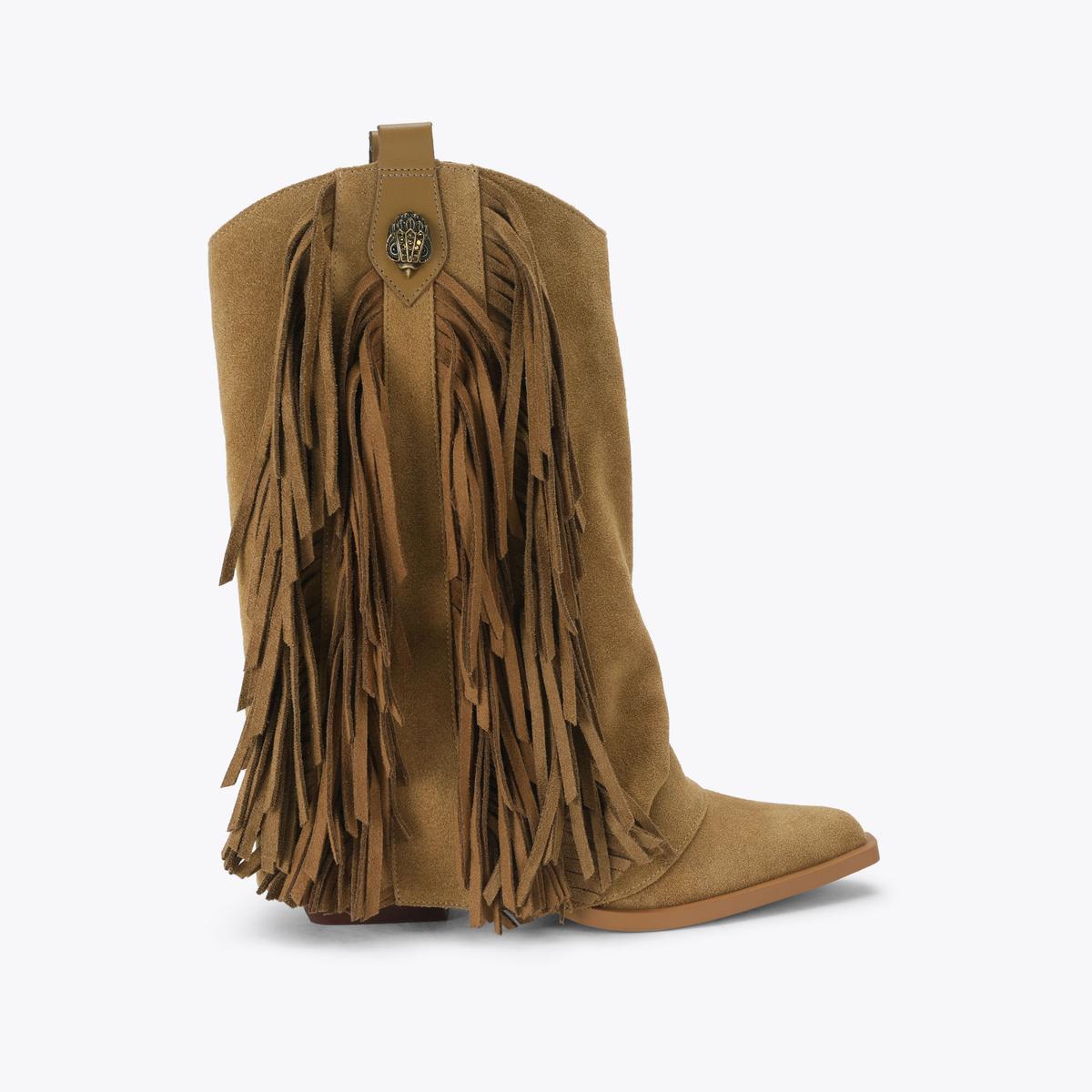 Albany Fringe Western Boot - tan