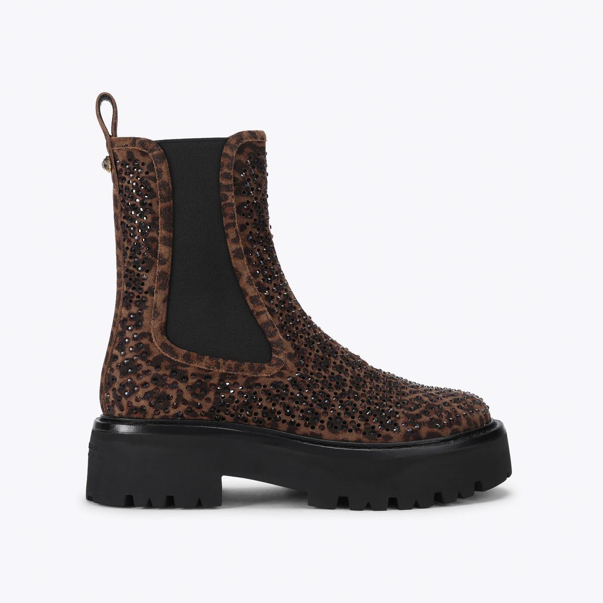 Perforated Chelsea Ankle Boot - brown