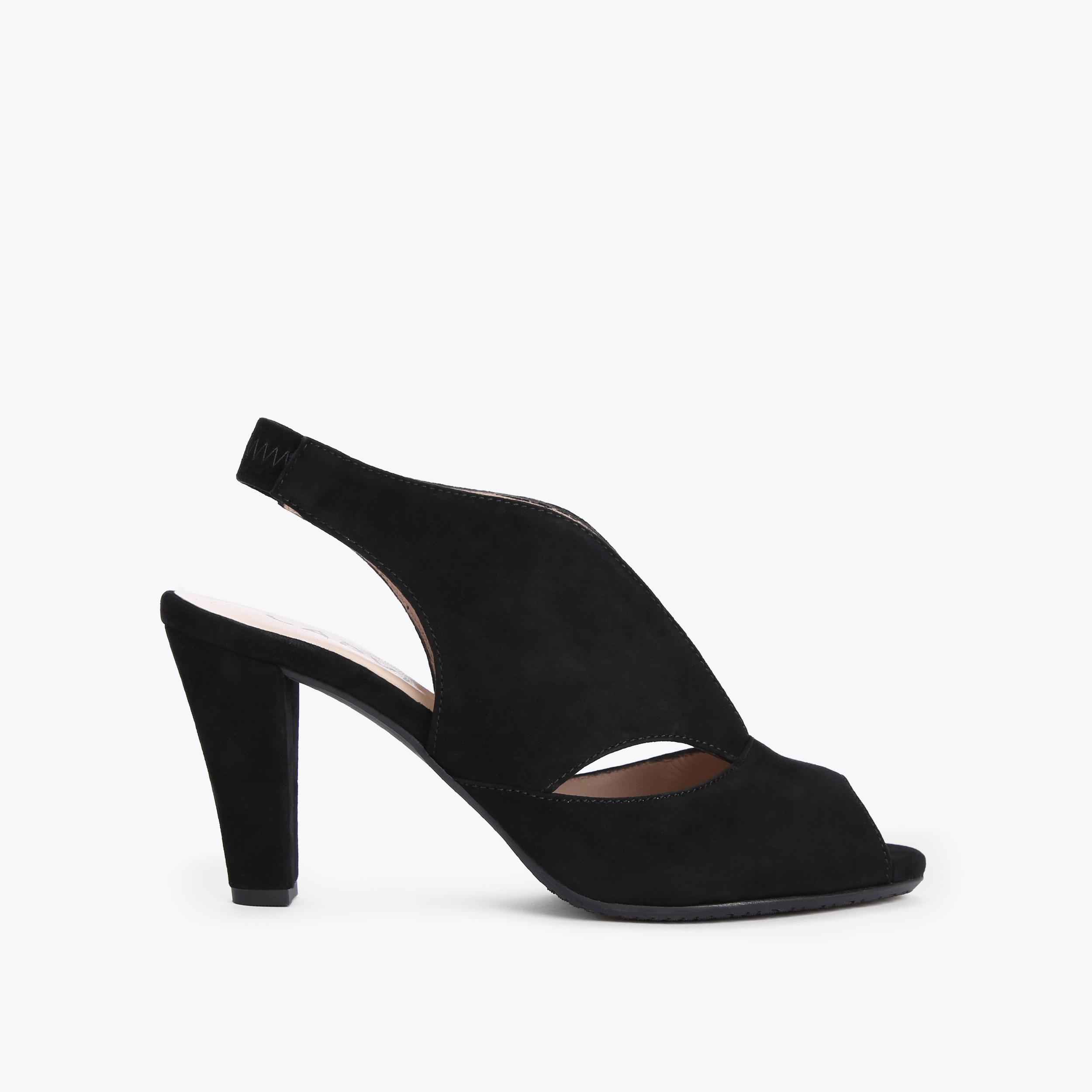 ARABELLA Black Suede Mid Heel Slingbacks by CARVELA COMFORT