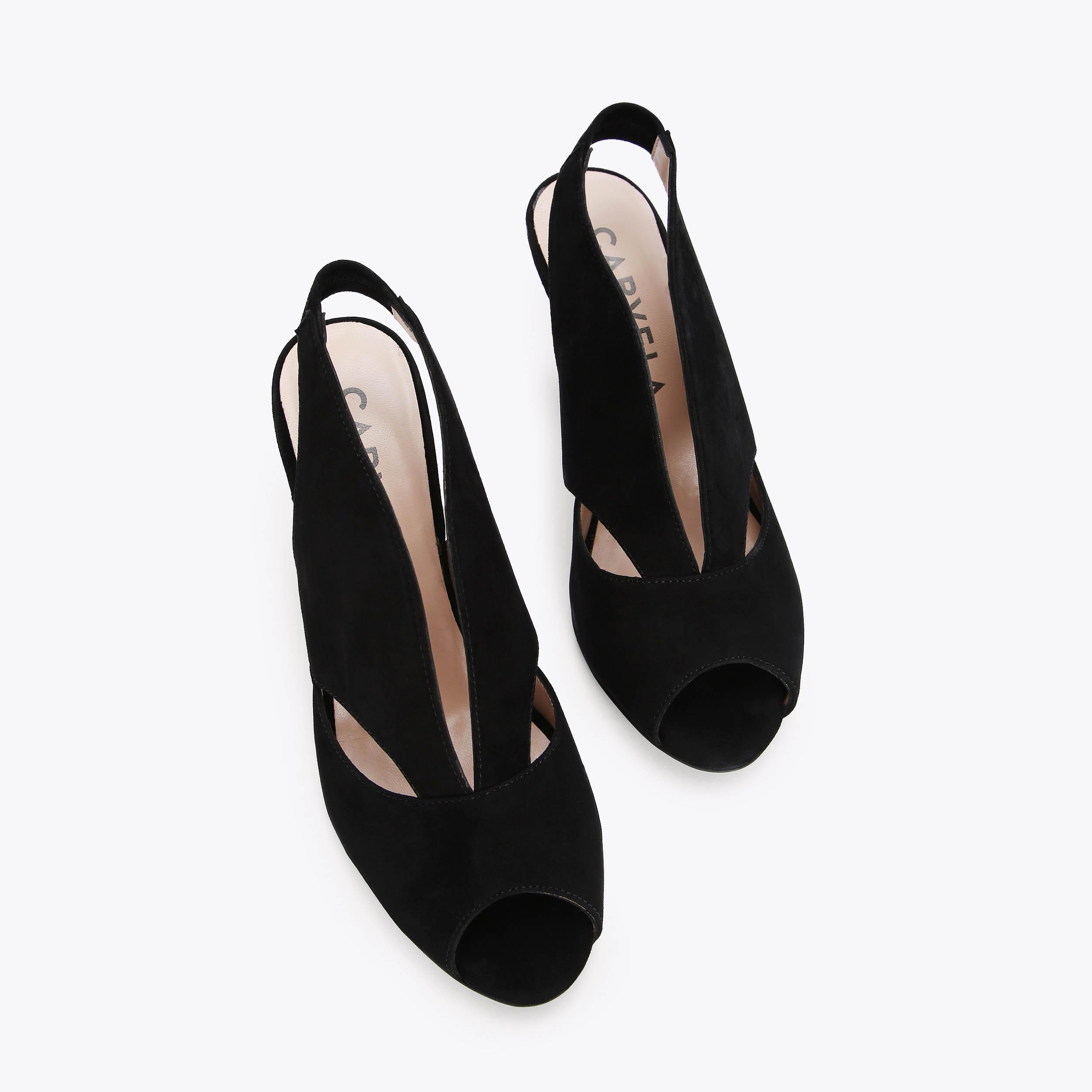 ARABELLA Black Suede Mid Heel Slingbacks by CARVELA COMFORT