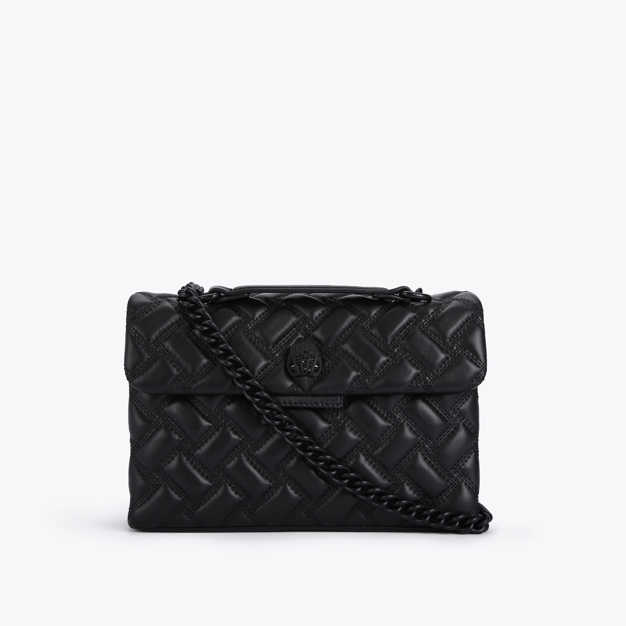 KENSINGTON BAG DRENCH Black Quilted Leather Shoulder Bag by KURT