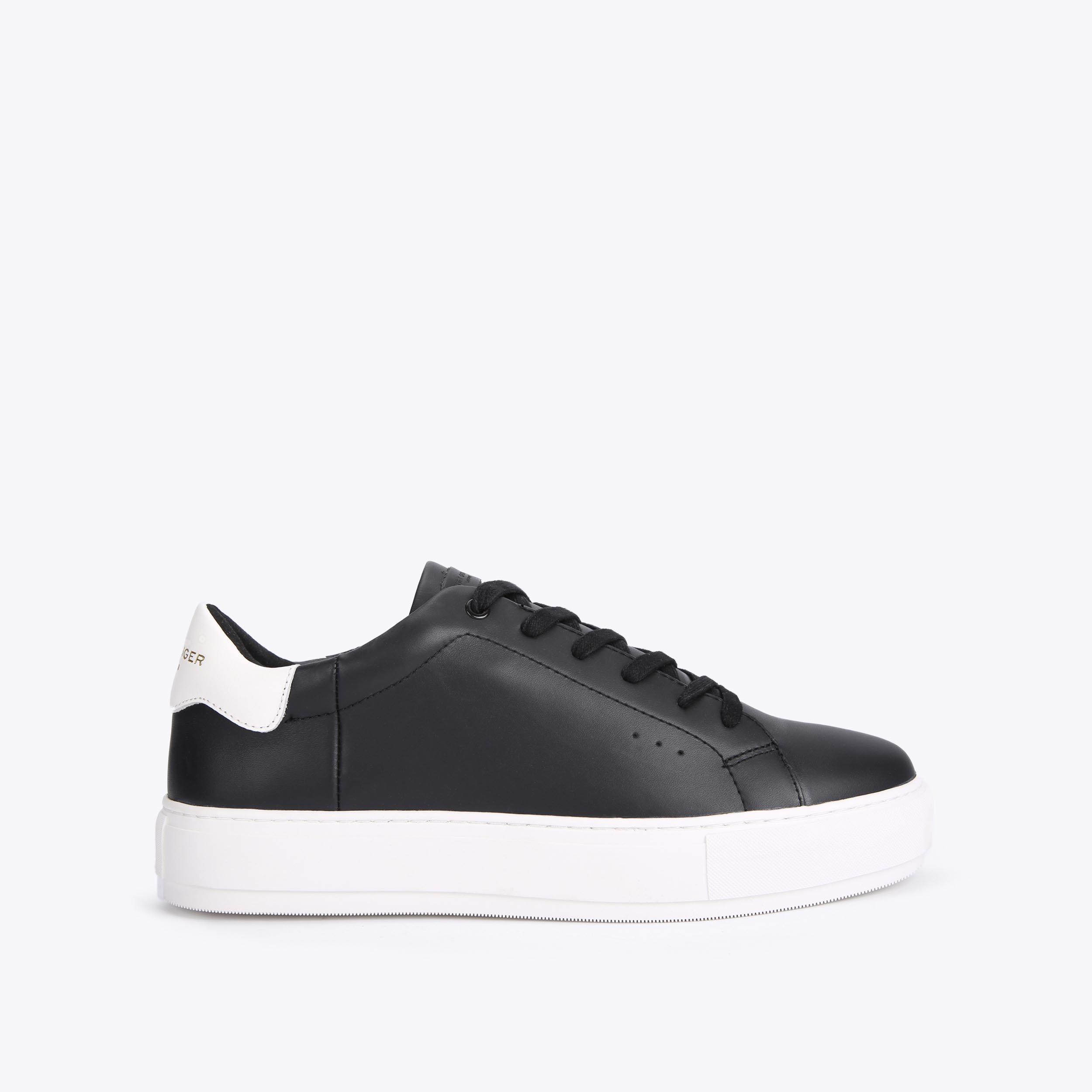 LANEY MENS Black Leather Chunky Sneakers by KURT GEIGER LONDON
