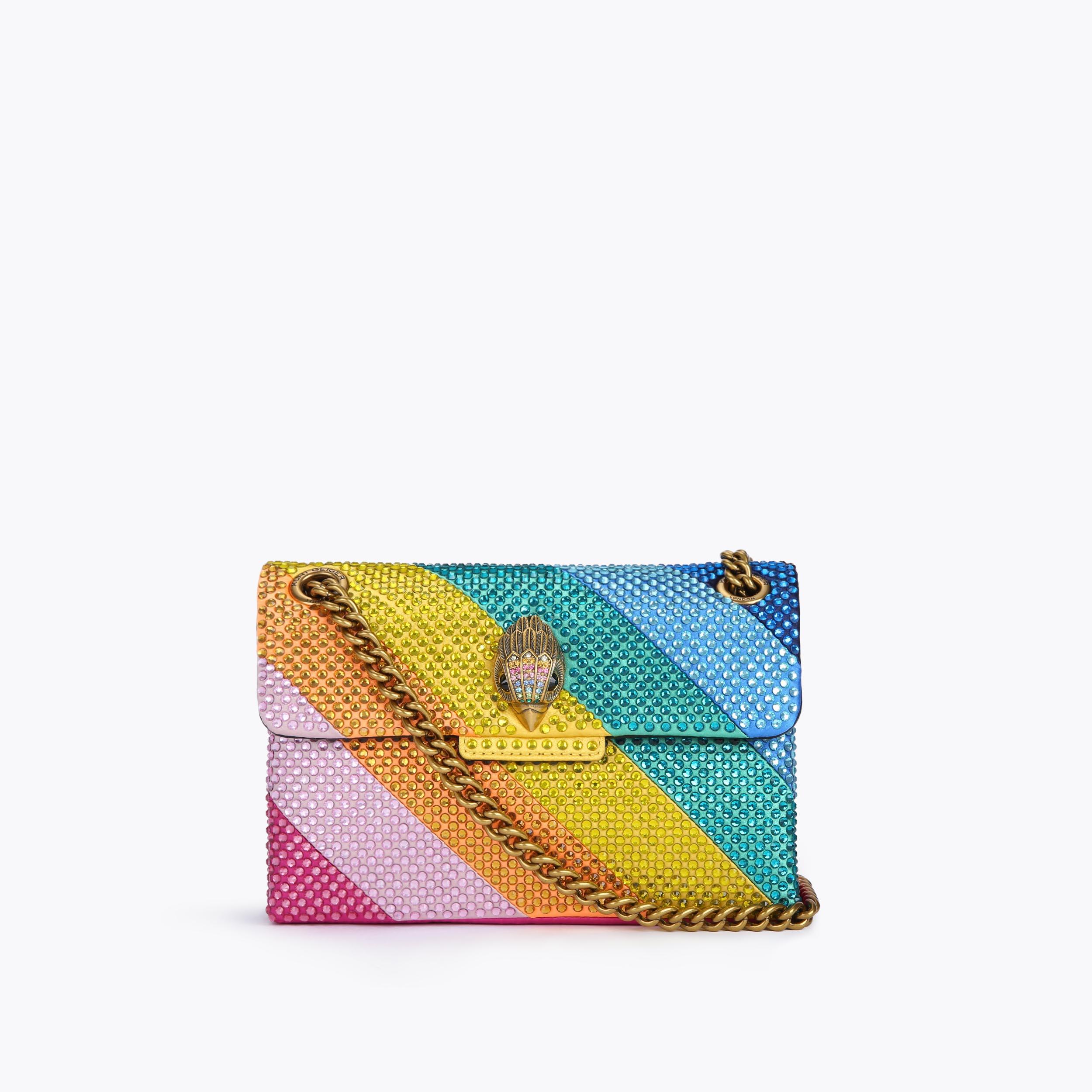 FABRIC MINI KENSINGTON BG Rainbow Jewelled Cross Body Bag by KURT GEIGER LONDON