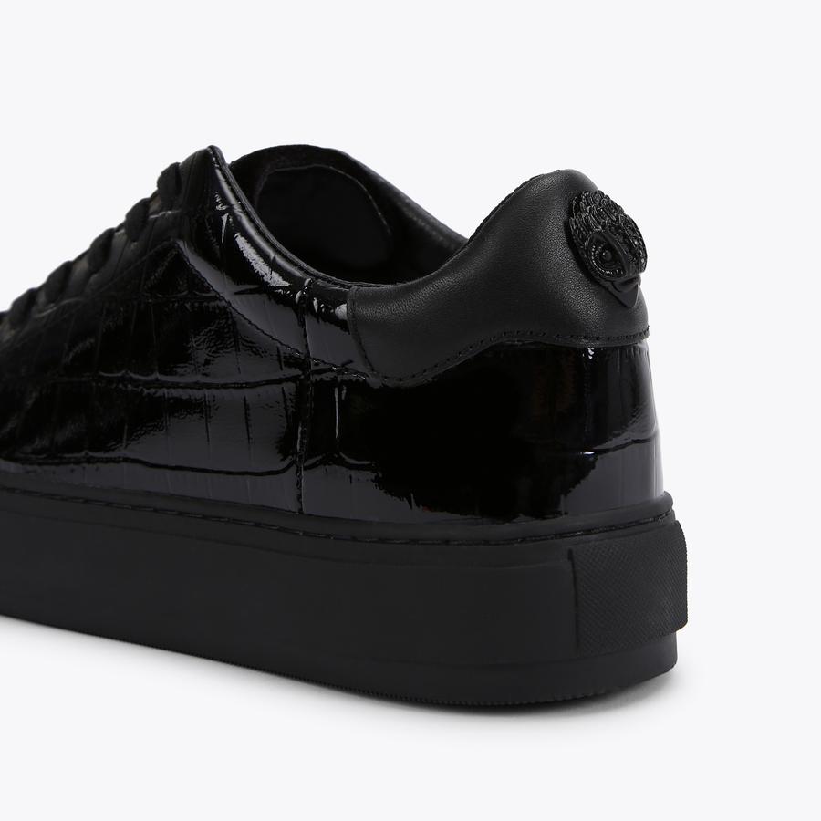 LANEY CROC MENS Black Croc Printed Lace Up Sneakers by KURT GEIGER