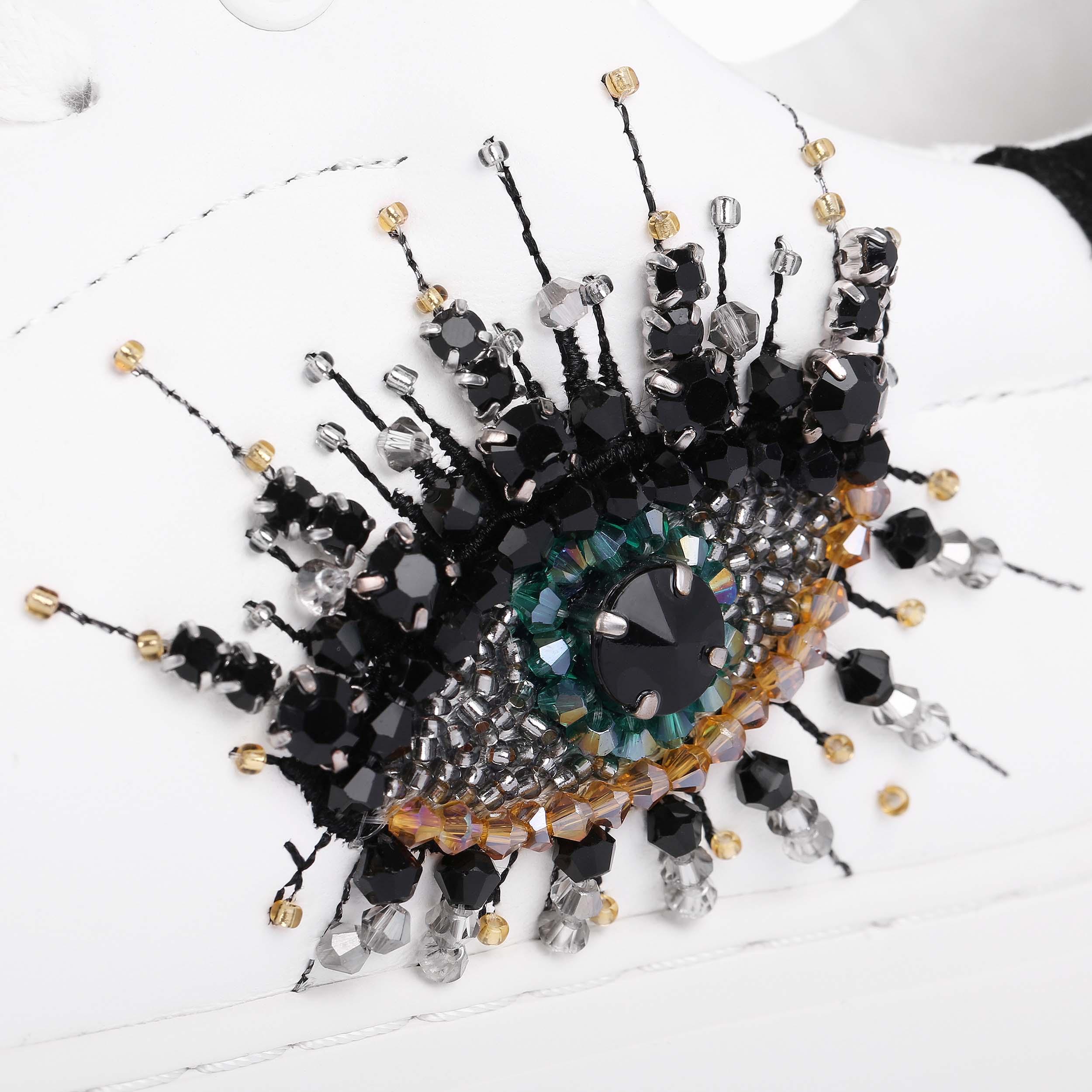LANEY EYE White Evil Eye Leather Sneakers by KURT GEIGER LONDON LANEY EYE White Evil Eye Leather Sneakers by KURT GEIGER LONDON