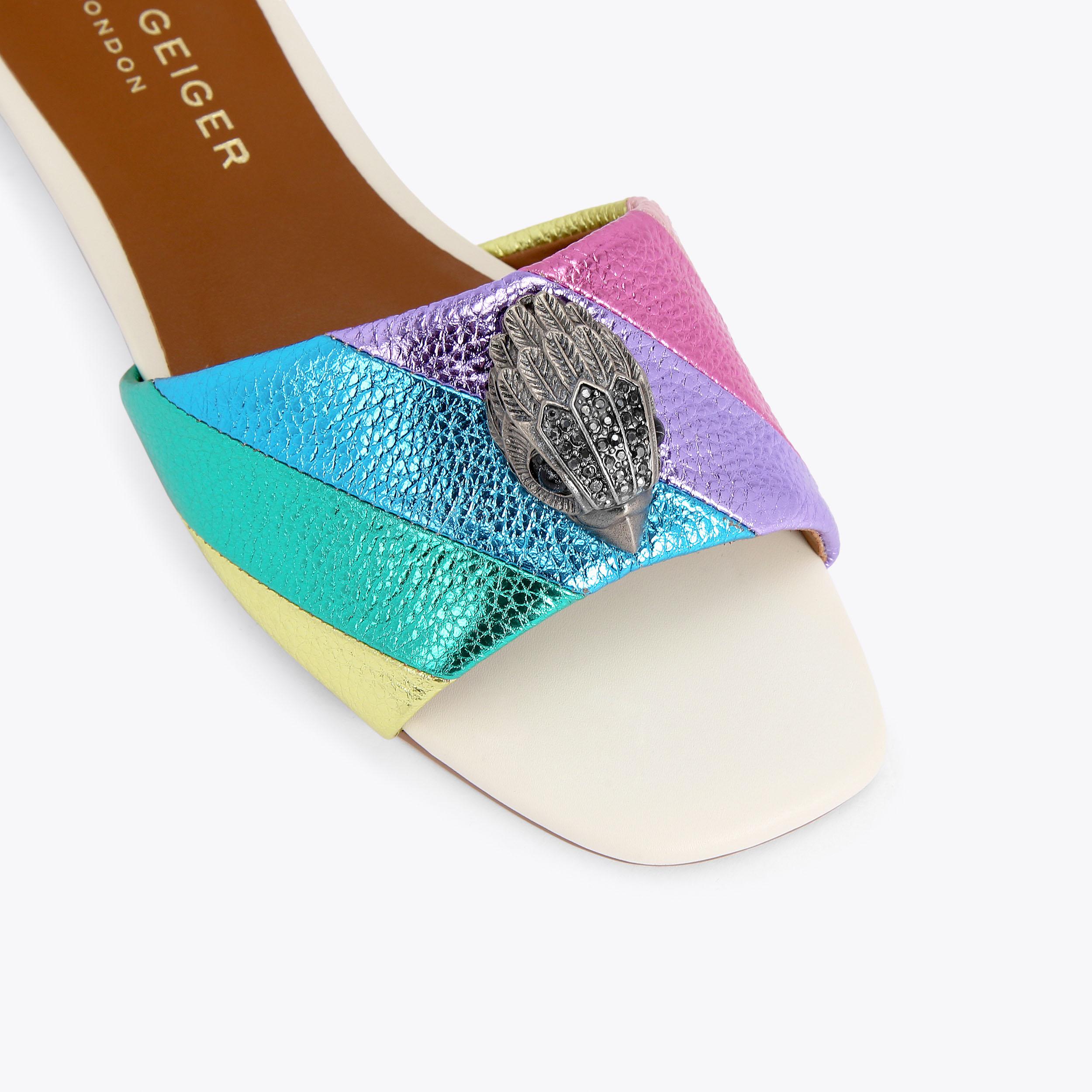 KENSINGTON FLAT SANDAL Rainbow Slip On Sandal by KURT GEIGER LONDON