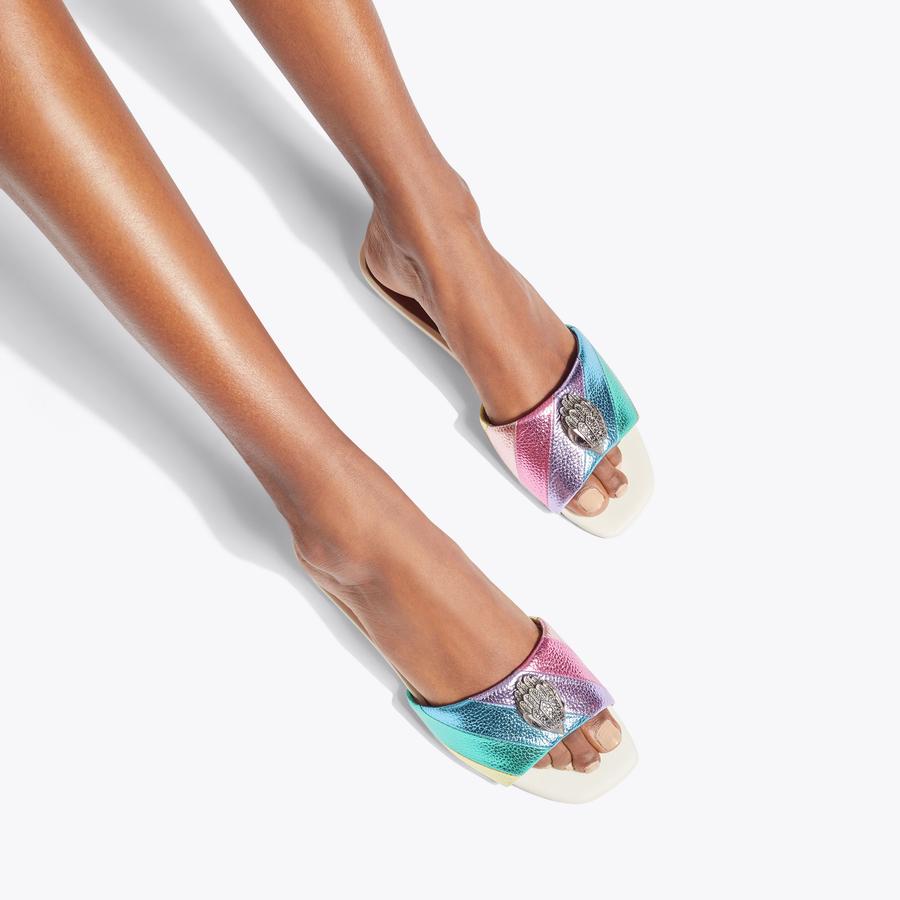 KENSINGTON FLAT SANDAL Rainbow Slip On Sandal by KURT GEIGER KENSINGTON FLAT SANDAL Rainbow Slip On Sandal by KURT GEIGER