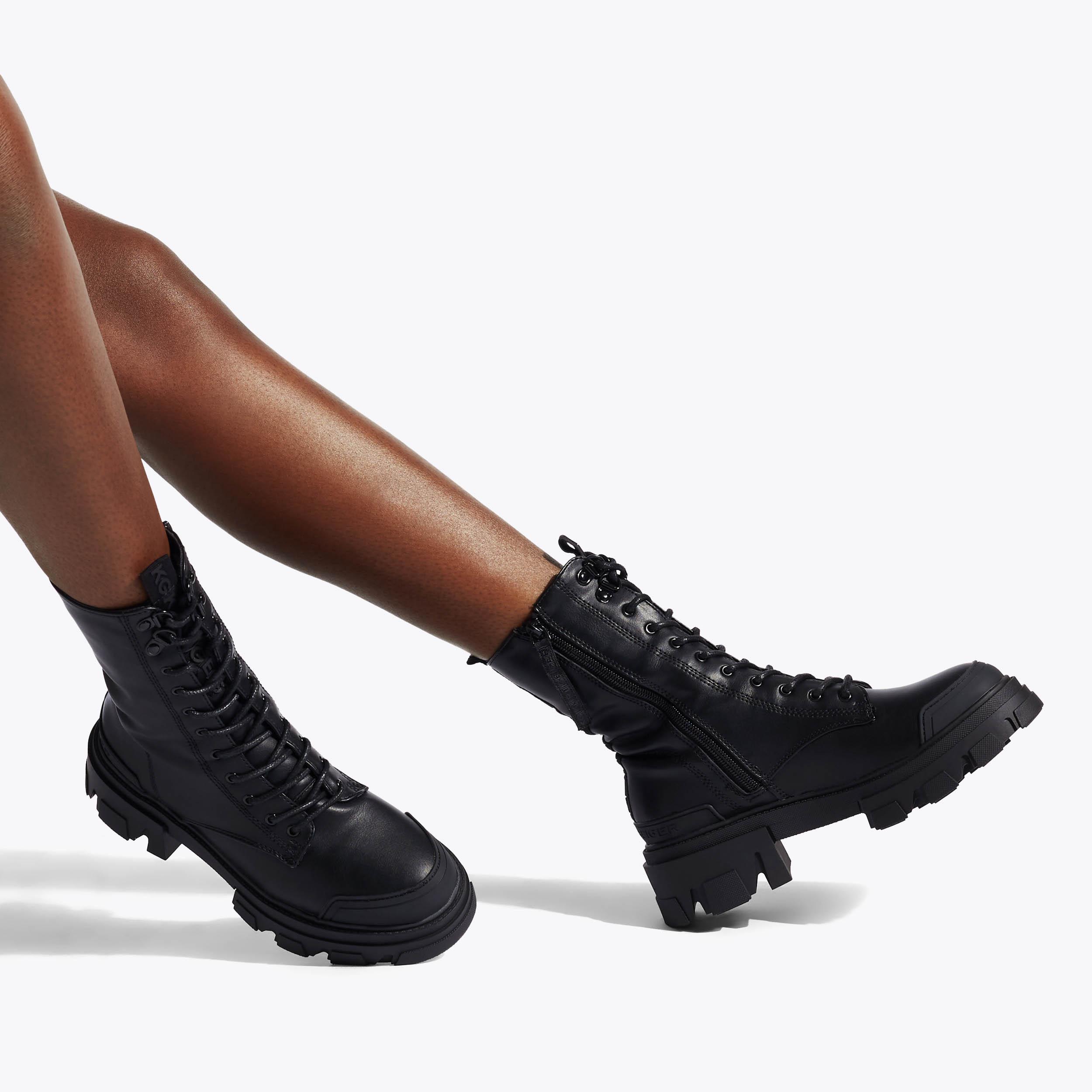 Kg by kurt geiger military lace up hot sale boots black