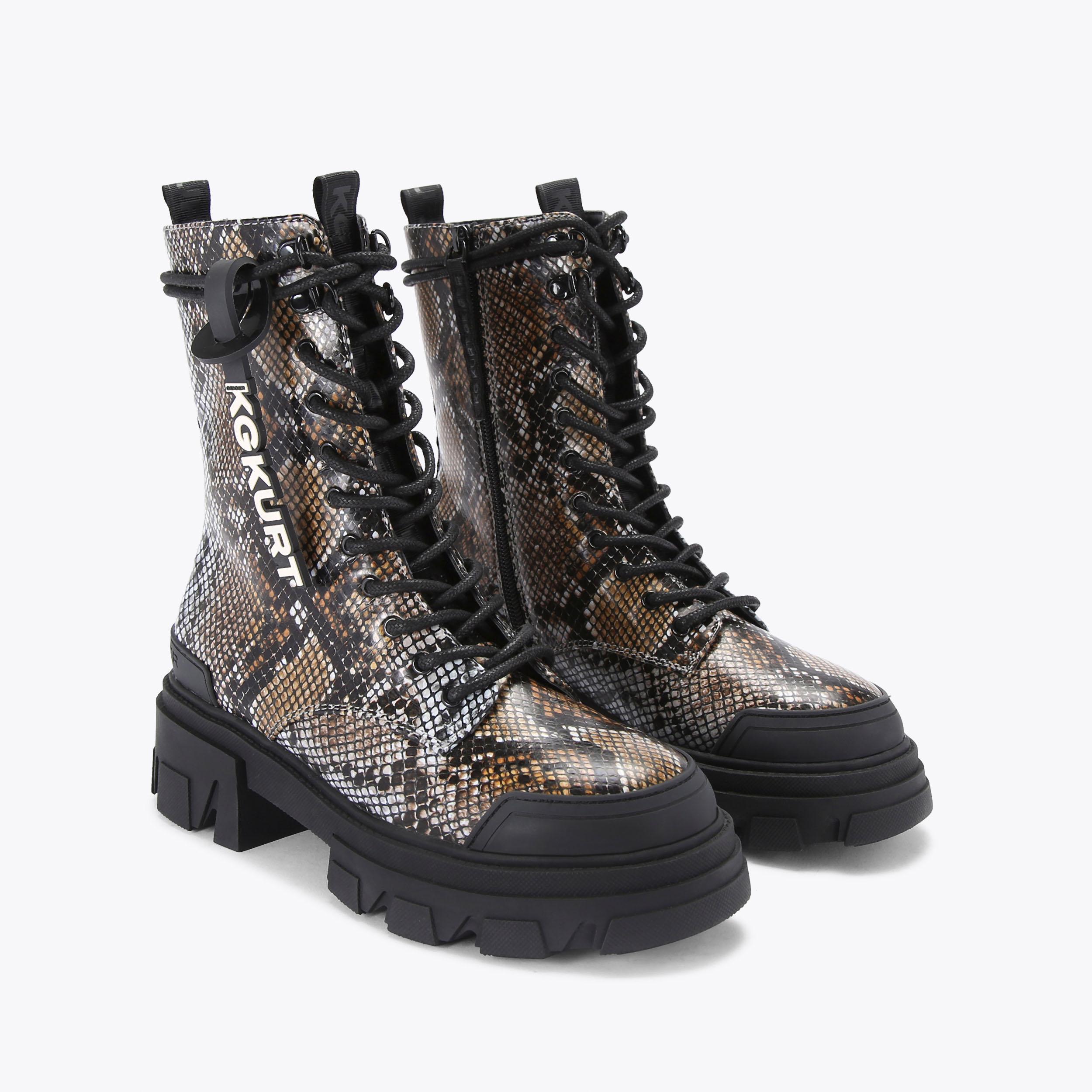 Snake print biker boots online