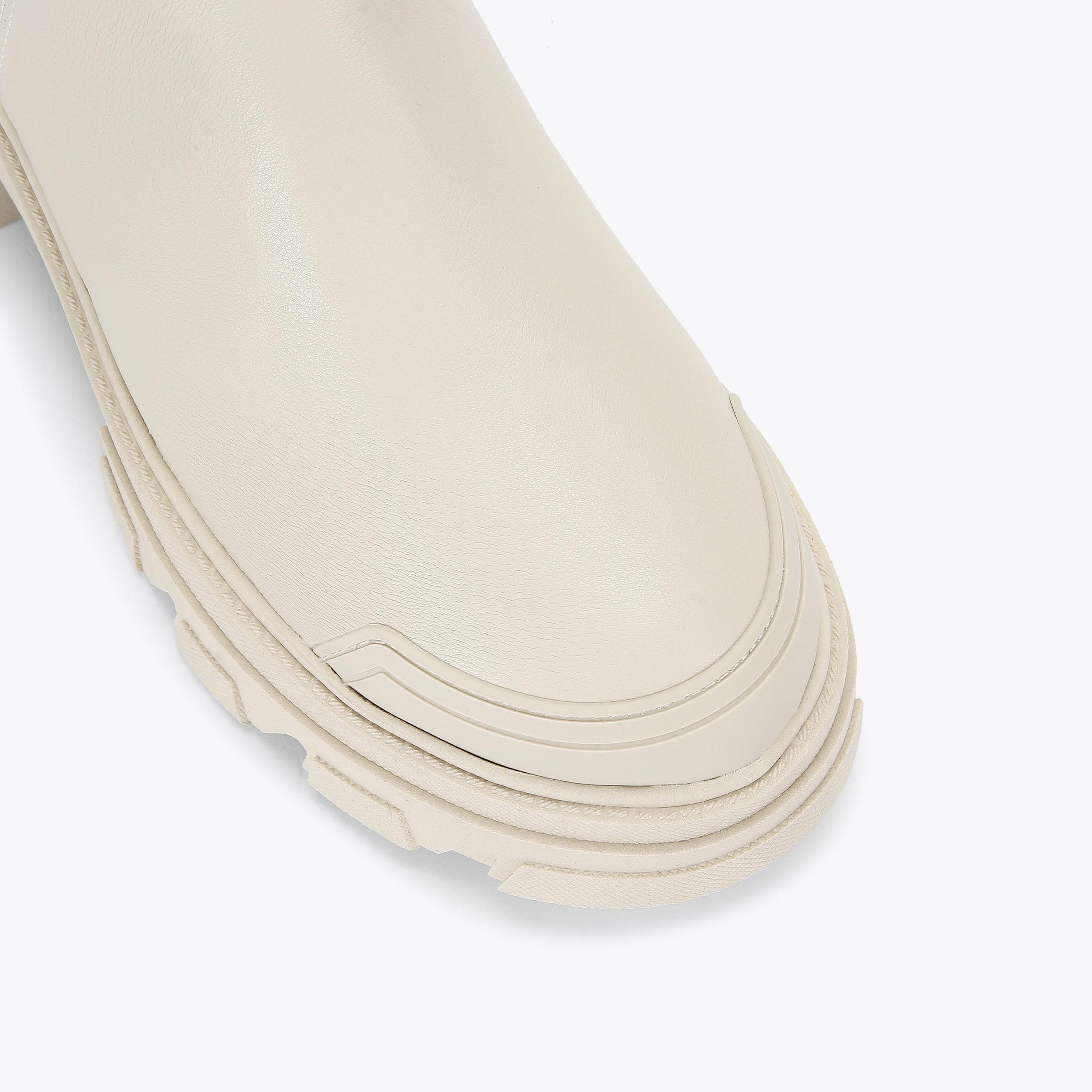 TREKKER SOCK Cream Sock Boot by KG KURT GEIGER