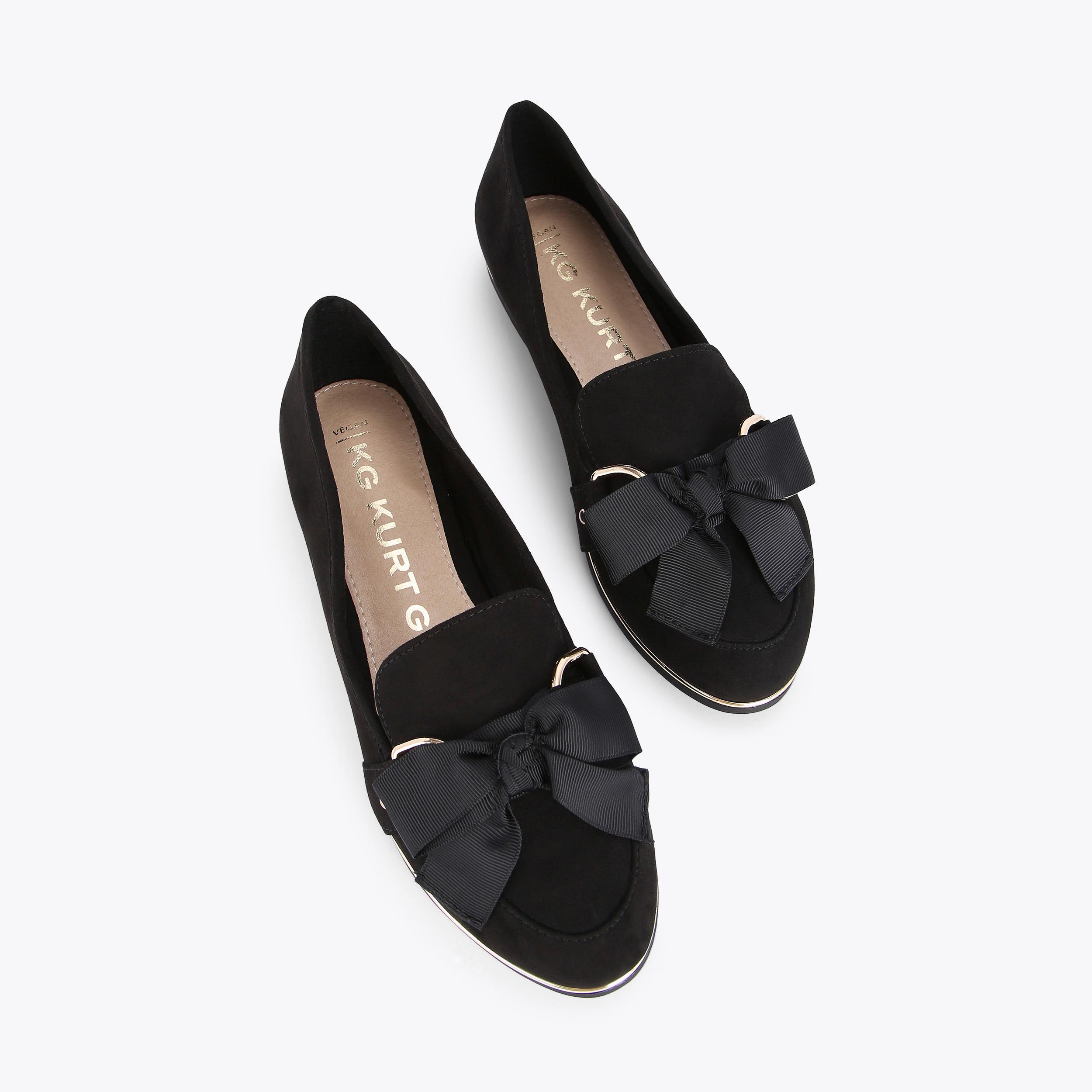 MABLE3 Black Suedette Court Loafers by KG KURT GEIGER