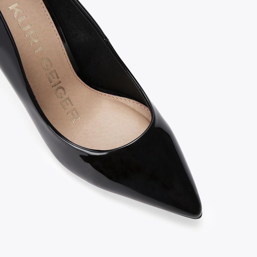 Black leather court shoes online