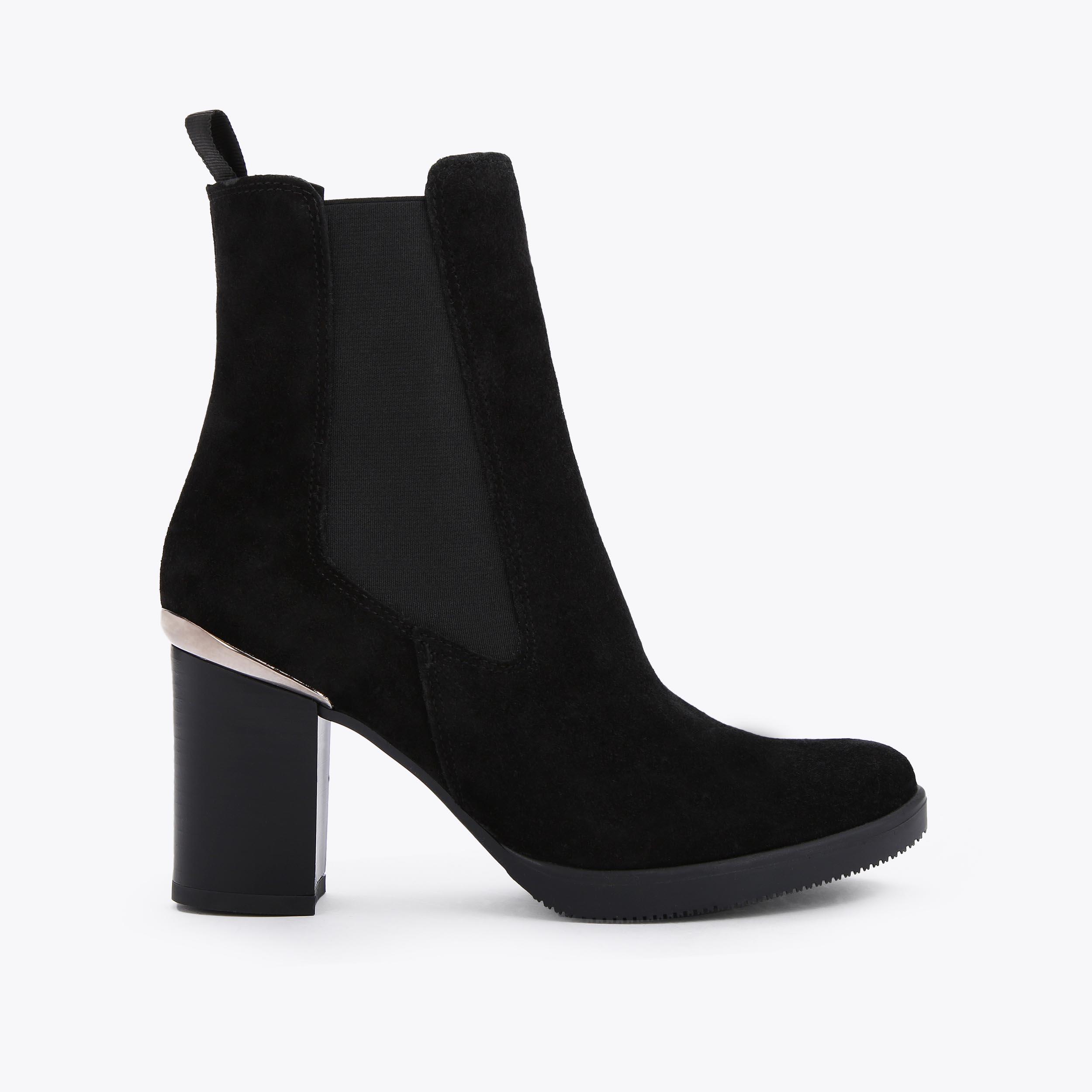 REACH ANKLE BOOT Black Suede Heeled Ankle Boots by CARVELA COMFORT