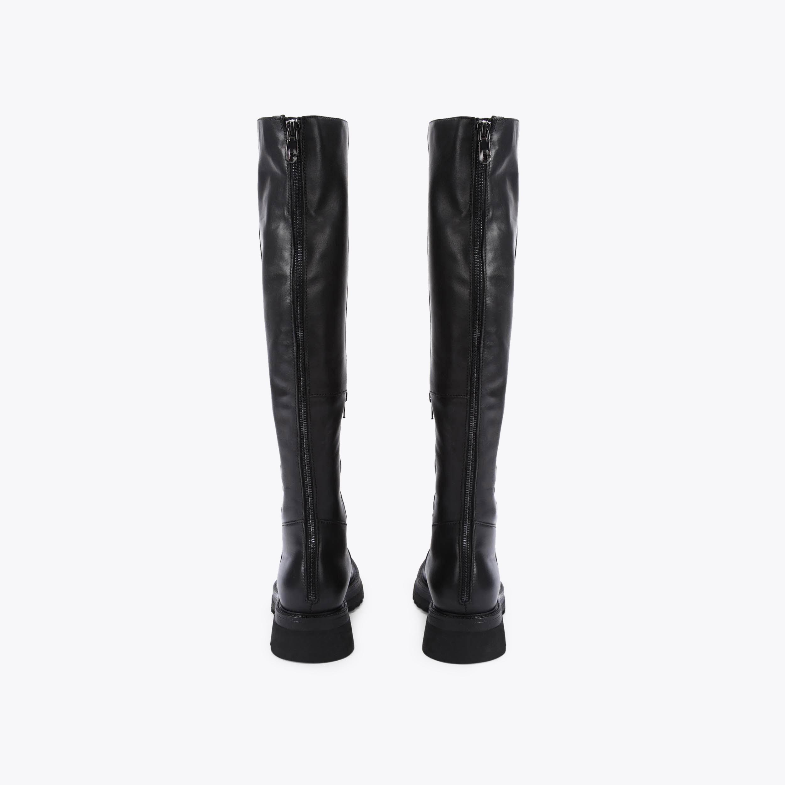 STRONG KNEE HIGH Black Knee High Chunky Leather Boots by CARVELA