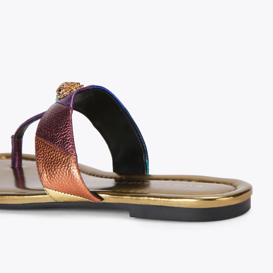 KENSINGTON T-BAR SANDAL Metallic Leather T-Bar Sandals by