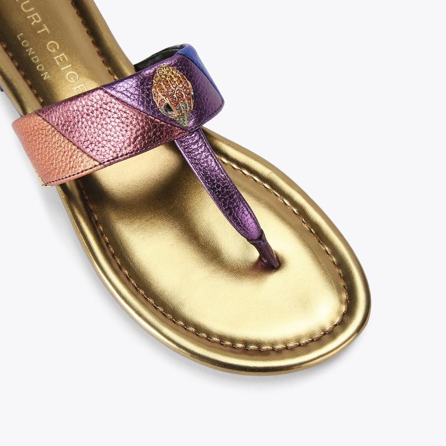 KENSINGTON T-BAR SANDAL Metallic Leather T-Bar Sandals by