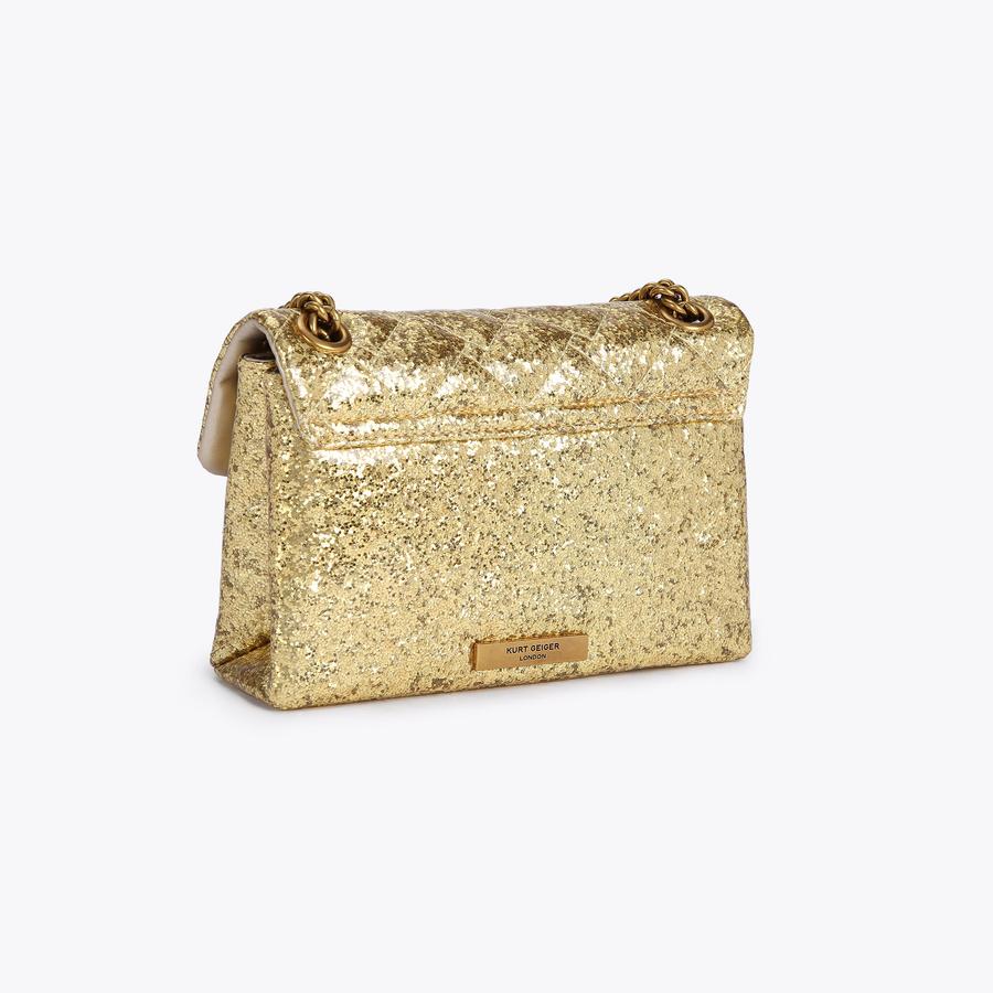 Gold glitter bag sale