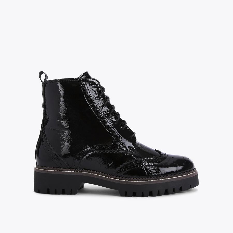 Black patent brogue boots hotsell