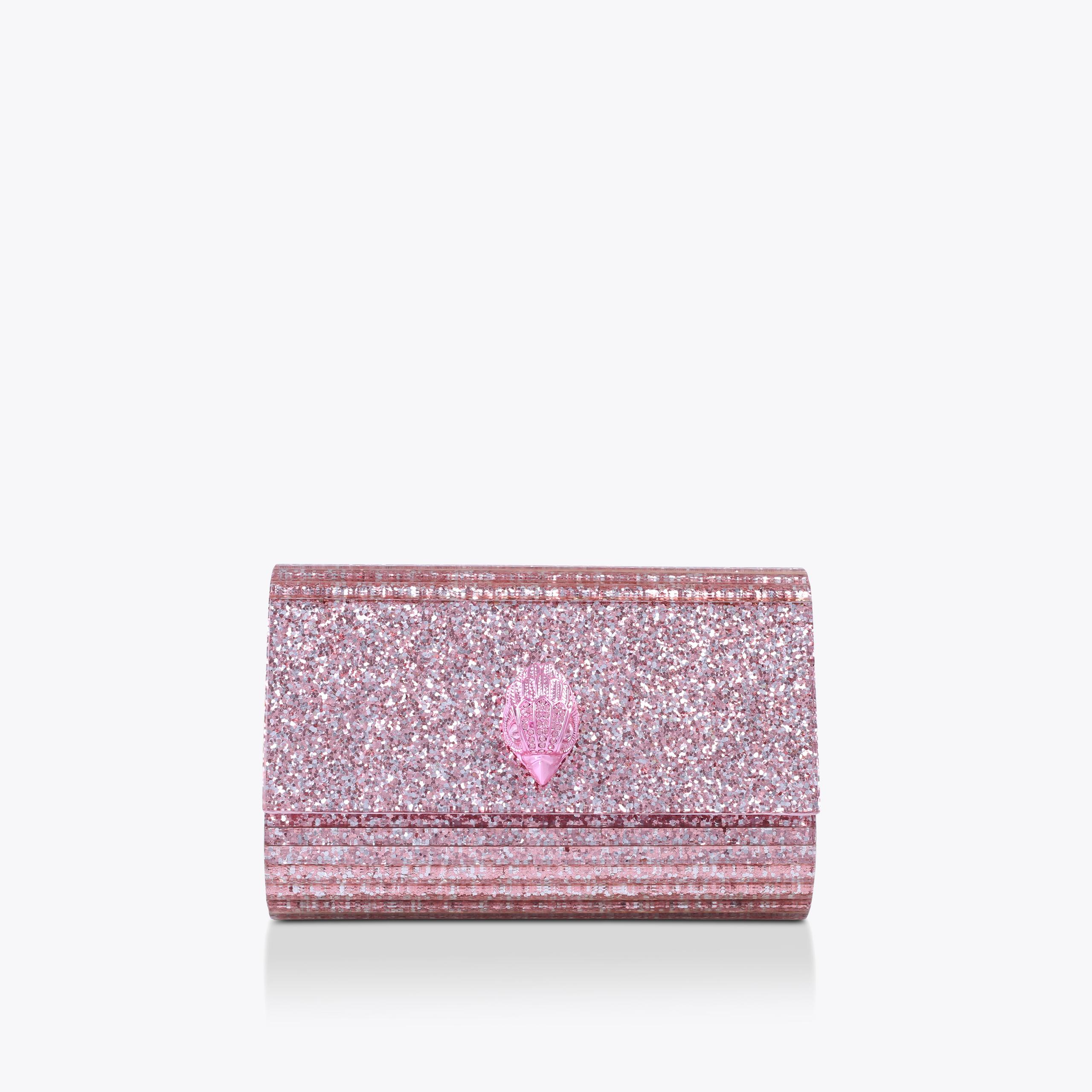 PARTY EAGLE CLUTCH DRENCH Pink Sparkly Acrylic Clutch by KURT GEIGER LONDON