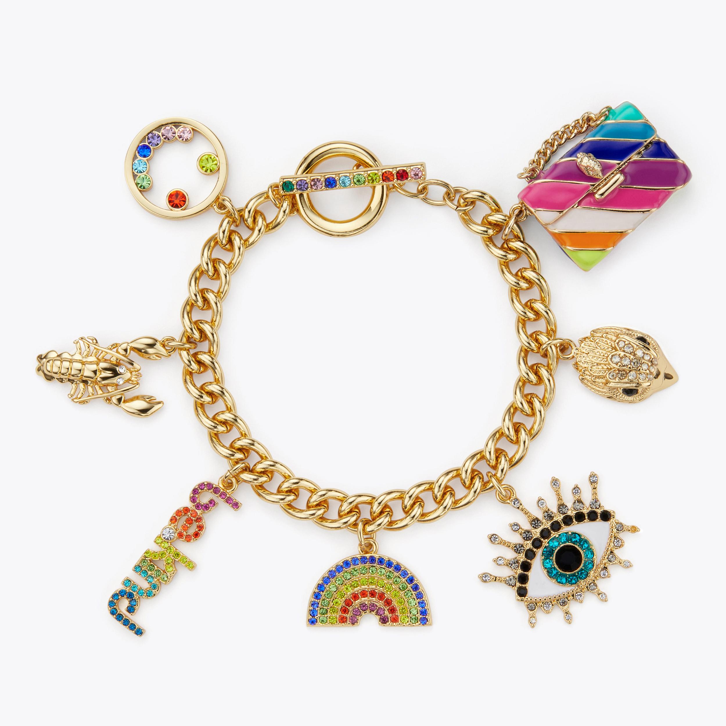 MULTI CHARMS BRACELET T-bar Multi Charm Bracelet by KURT GEIGER LONDON