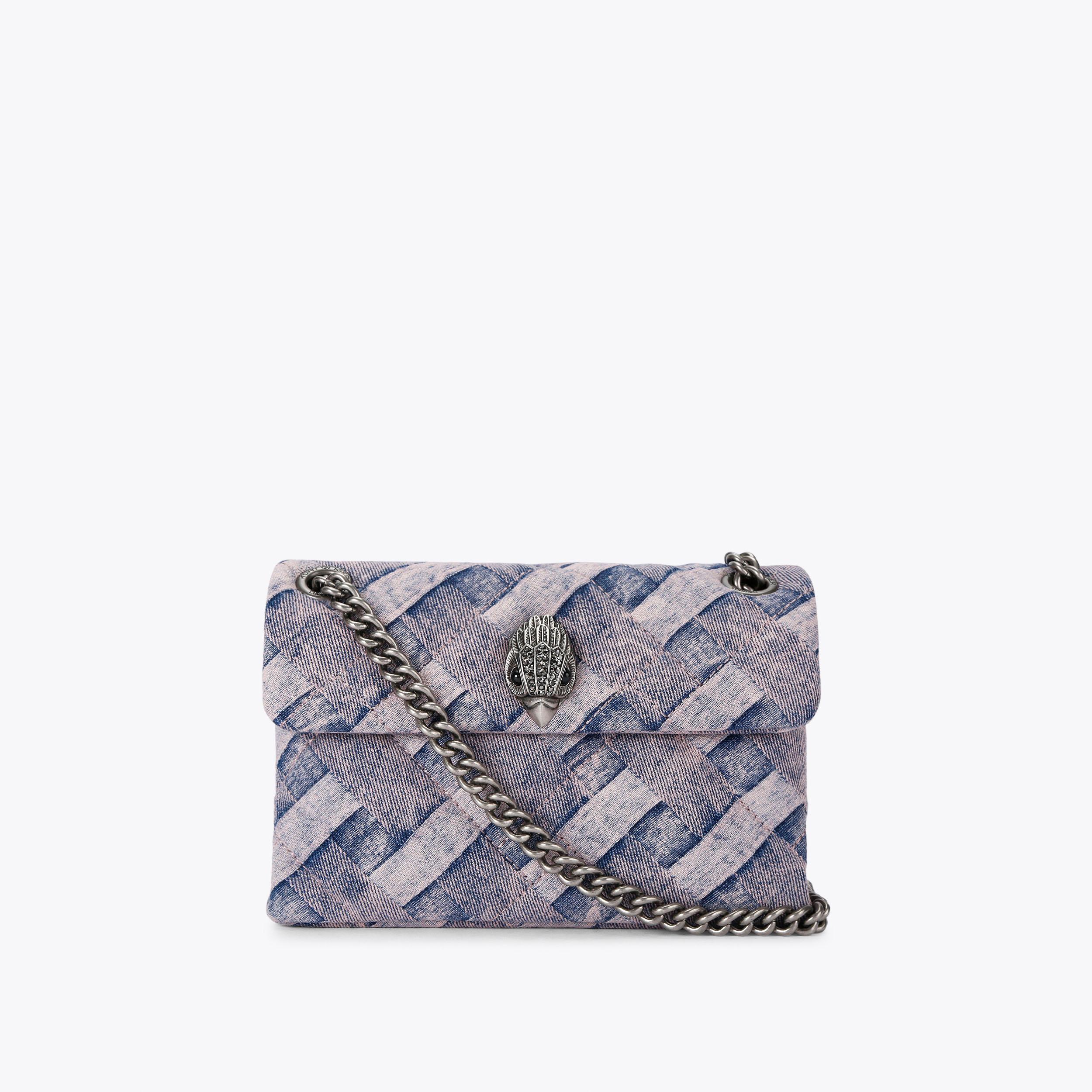 MINI KENSINGTON SOFT BAG Denim Woven Cross Body Bag by KURT GEIGER LONDON