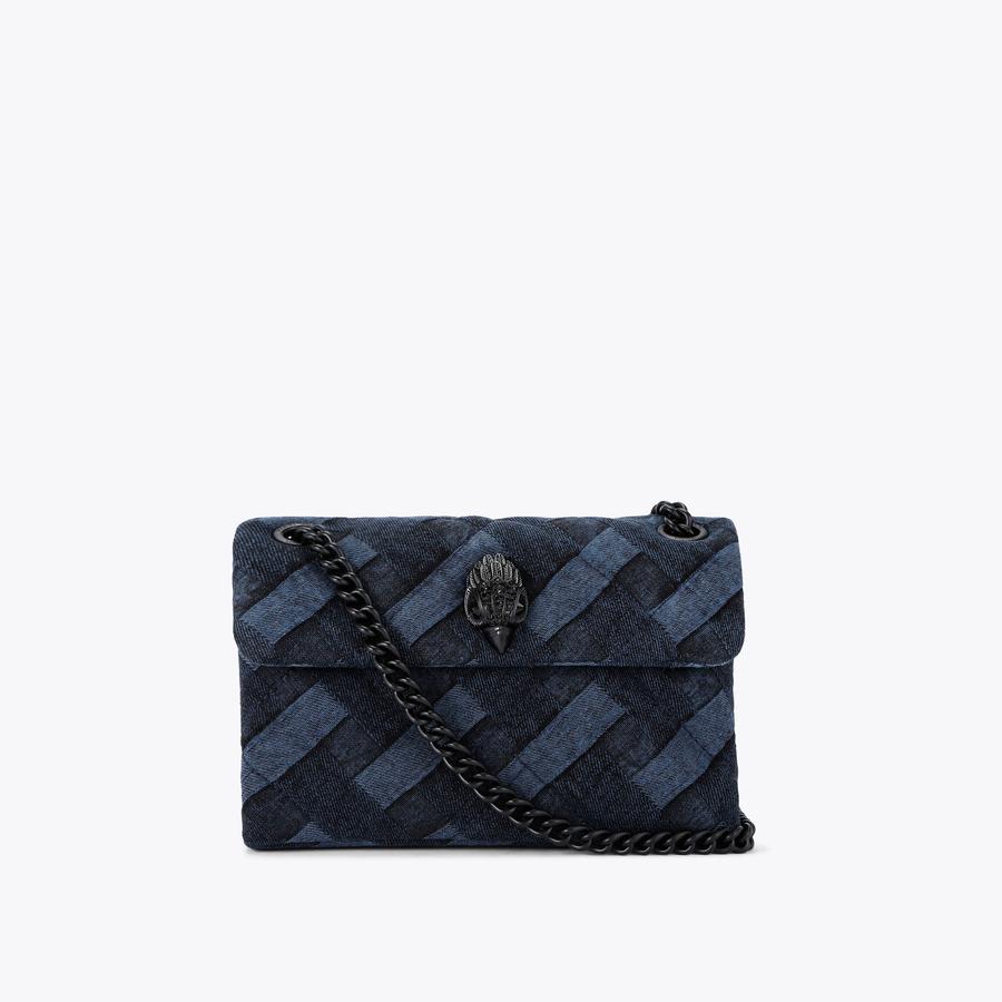 MINI KENSINGTON SOFT BAG Dark Wash Denim Weave Mini Bag by KURT GEIGER LONDON