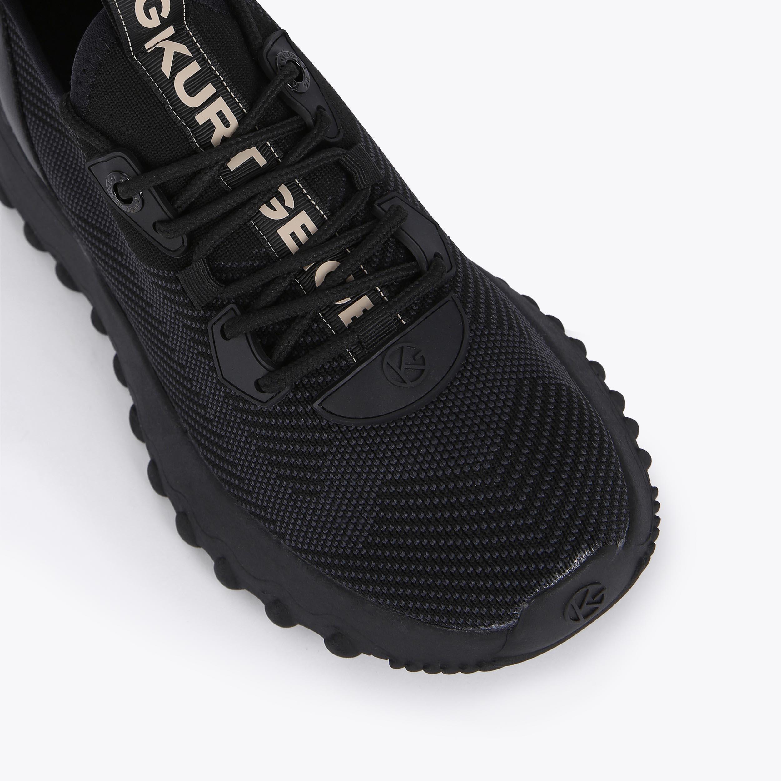 Black fabric trainers hotsell