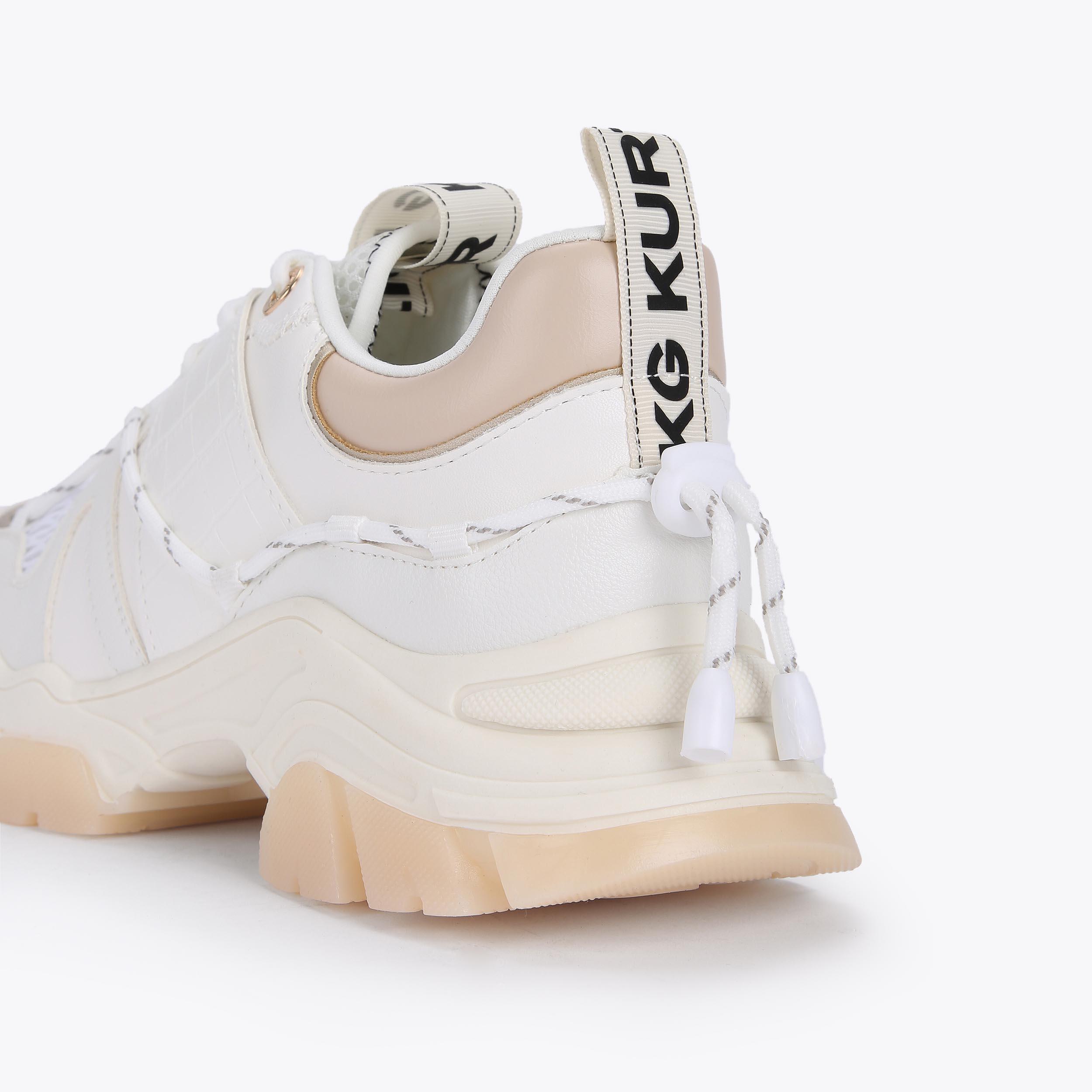 LIMITLESS2 White Lace Up Toggle Sneakers by KG KURT GEIGER