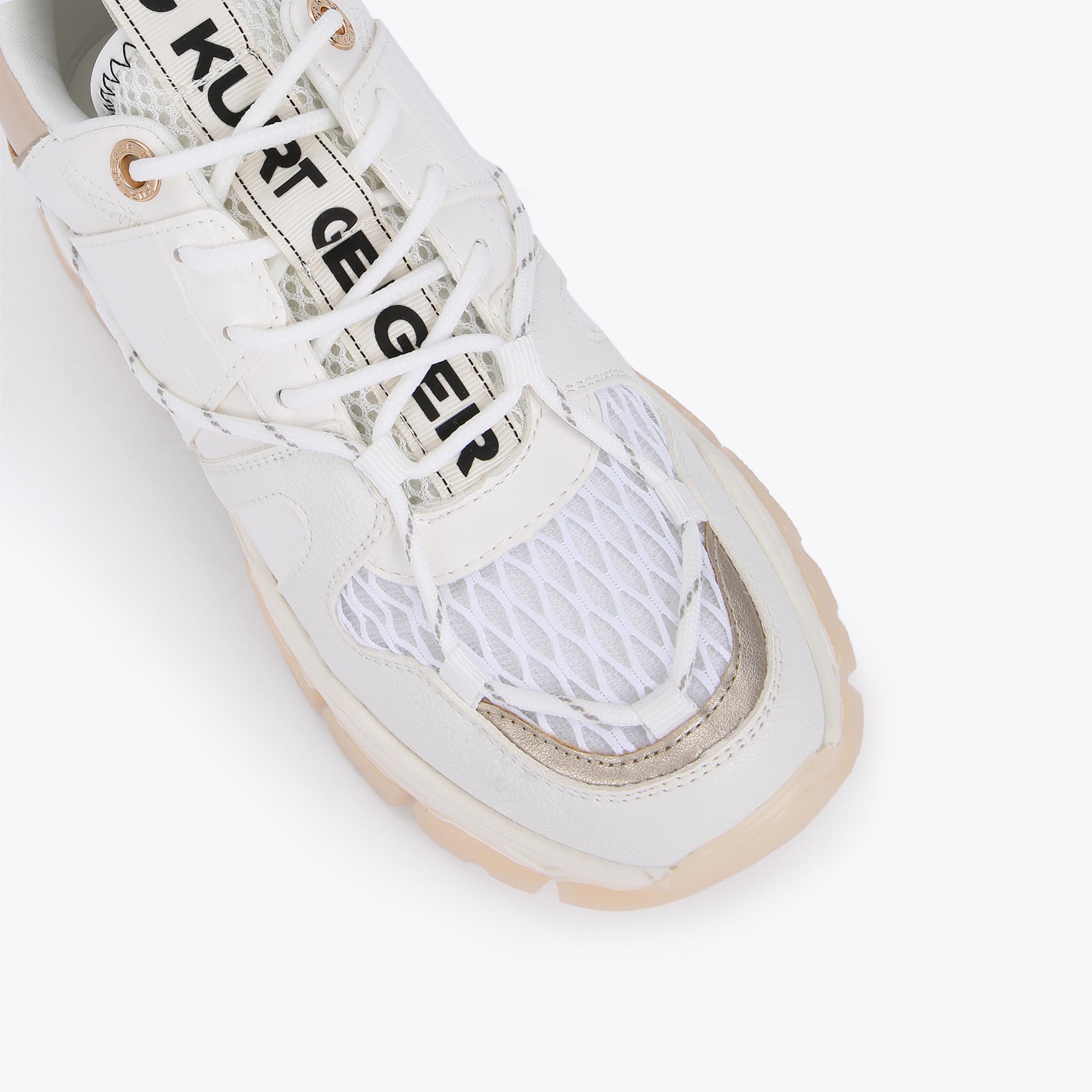 LIMITLESS2 White Lace Up Toggle Sneakers by KG KURT GEIGER