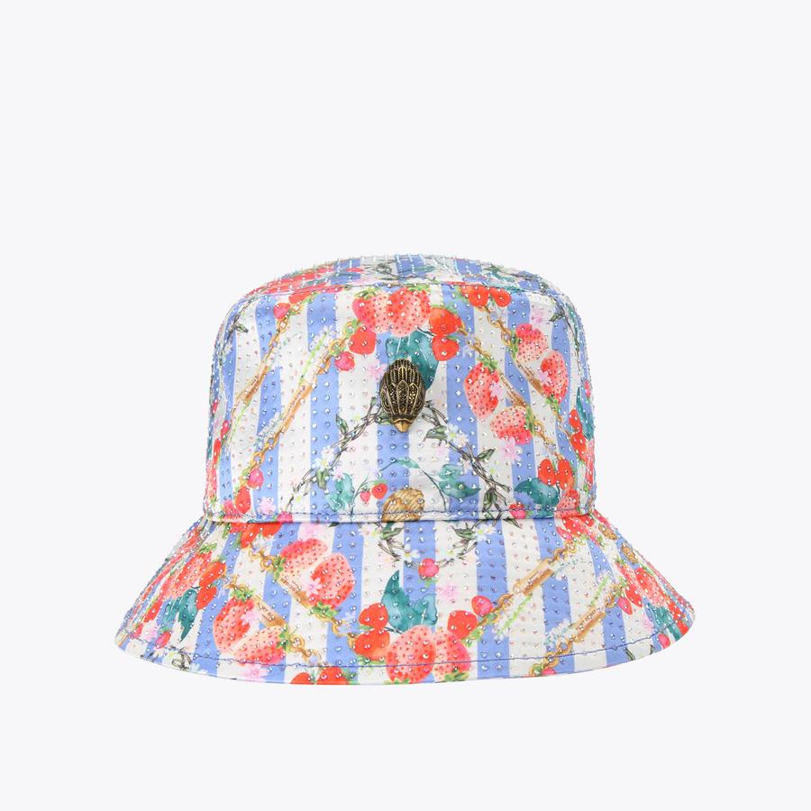 KENSINGTON BUCKET HAT Blue Stripe Bucket Hat by KURT GEIGER LONDON