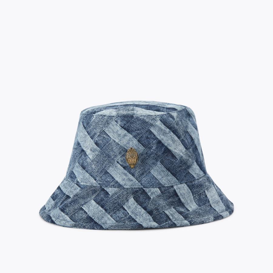 KENSINGTON BUCKET HAT Denim Woven Bucket Hat by KURT GEIGER LONDON