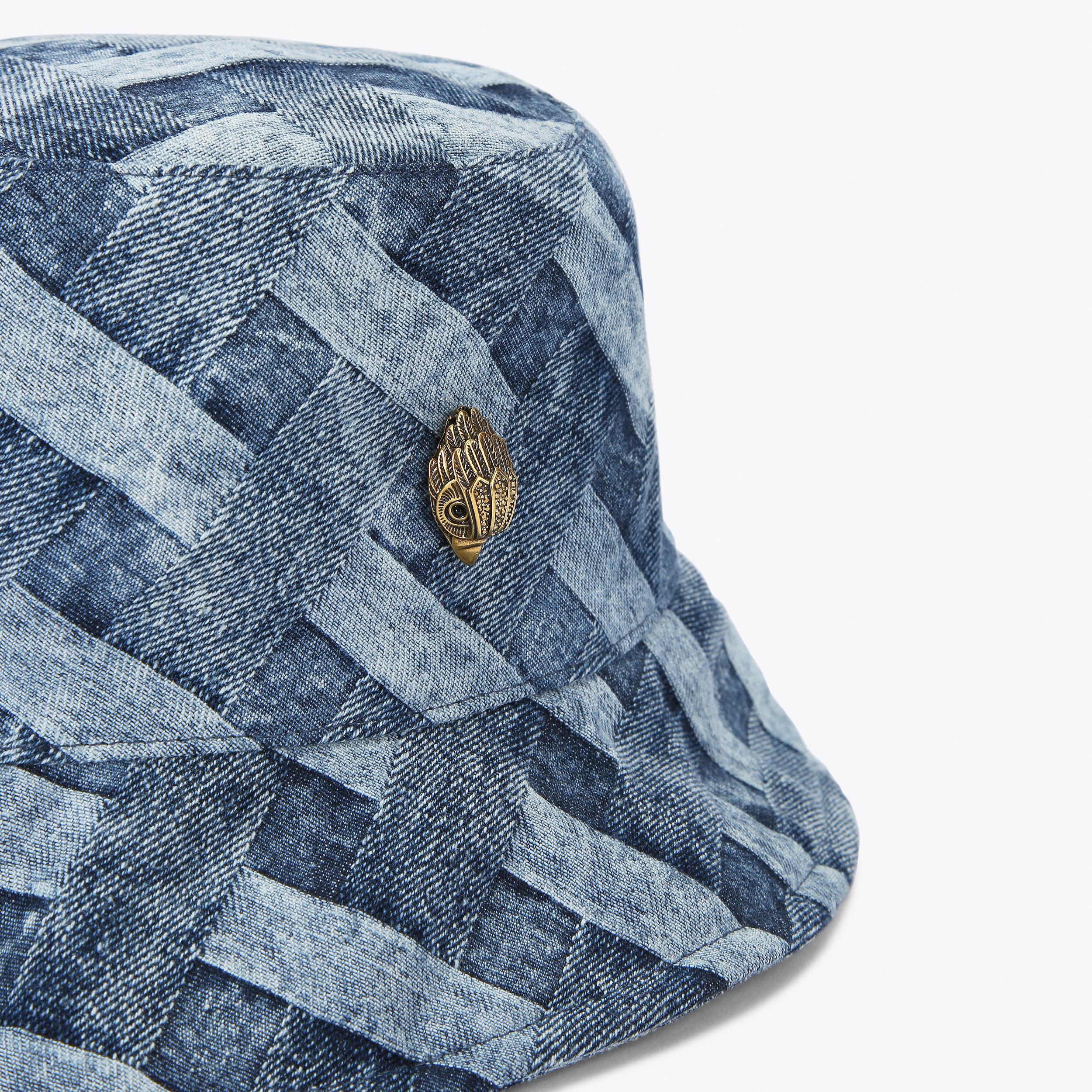 KENSINGTON BUCKET HAT Denim Woven Bucket Hat by KURT GEIGER LONDON