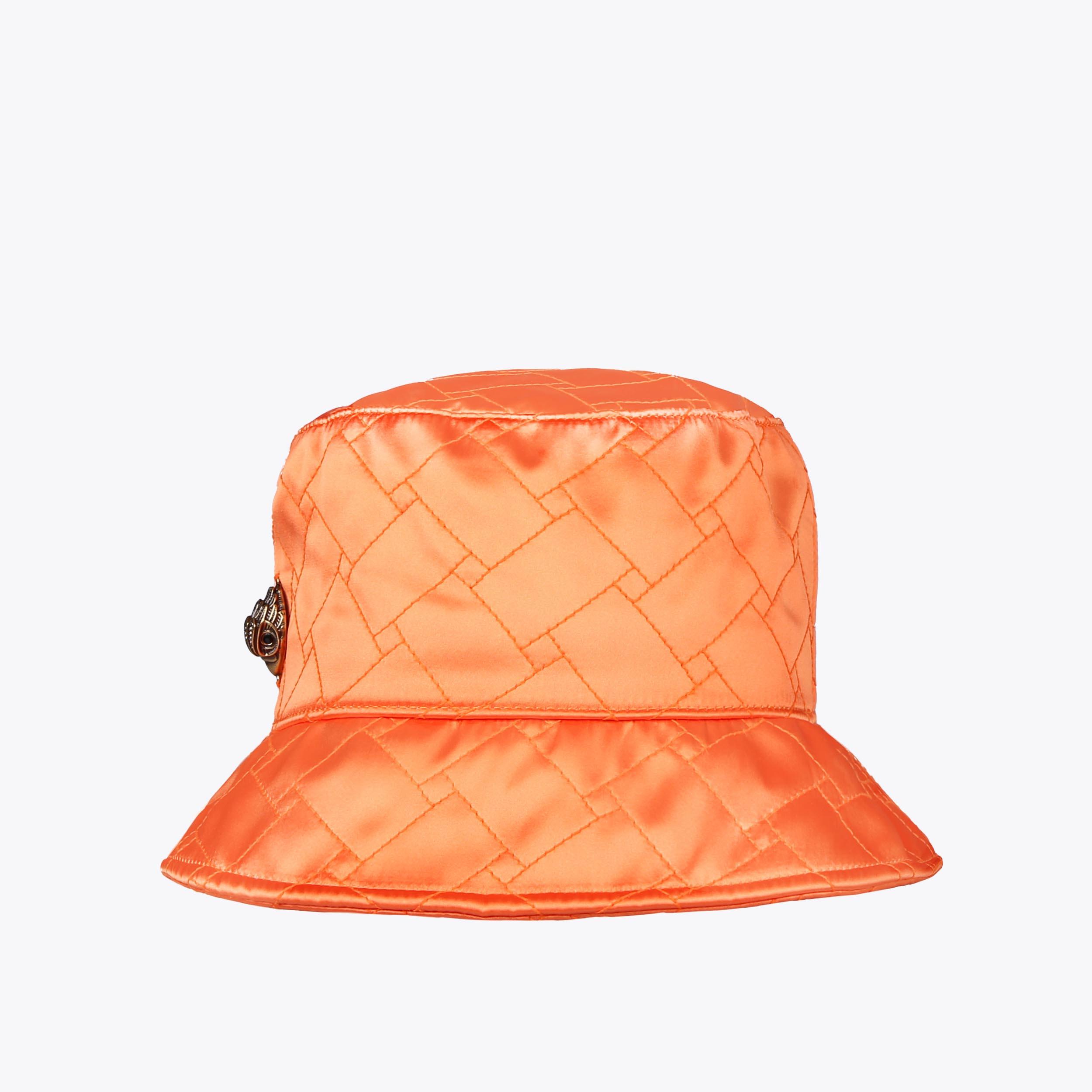 KENSINGTON BUCKET HAT Orange Quilted Bucket Hat by KURT GEIGER LONDON