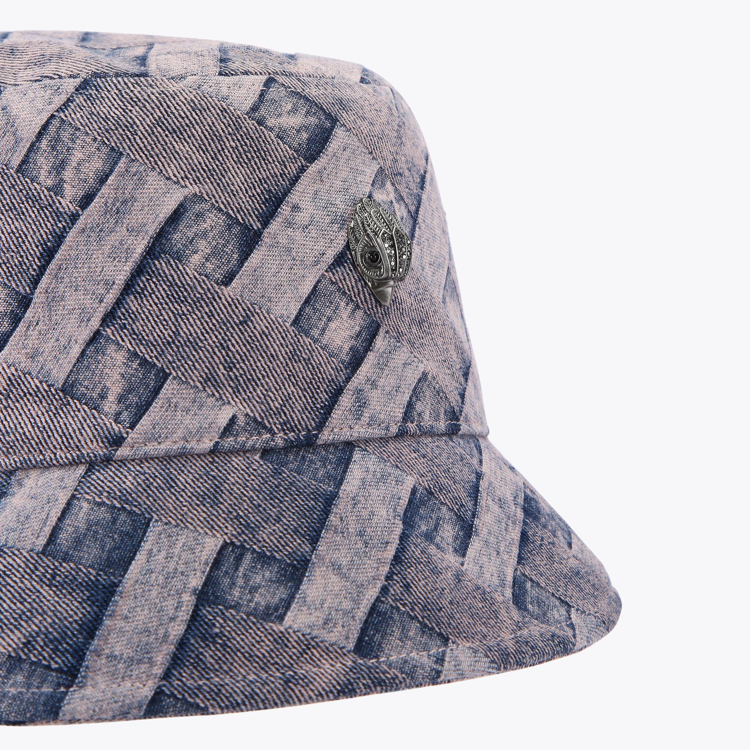 ?KURT GEIGER WOVEN DENIM BUCKET HAT? KENSINGTON BUCKET HAT Dark Denim Bucket Hat by KURT GEIGER  main image 3