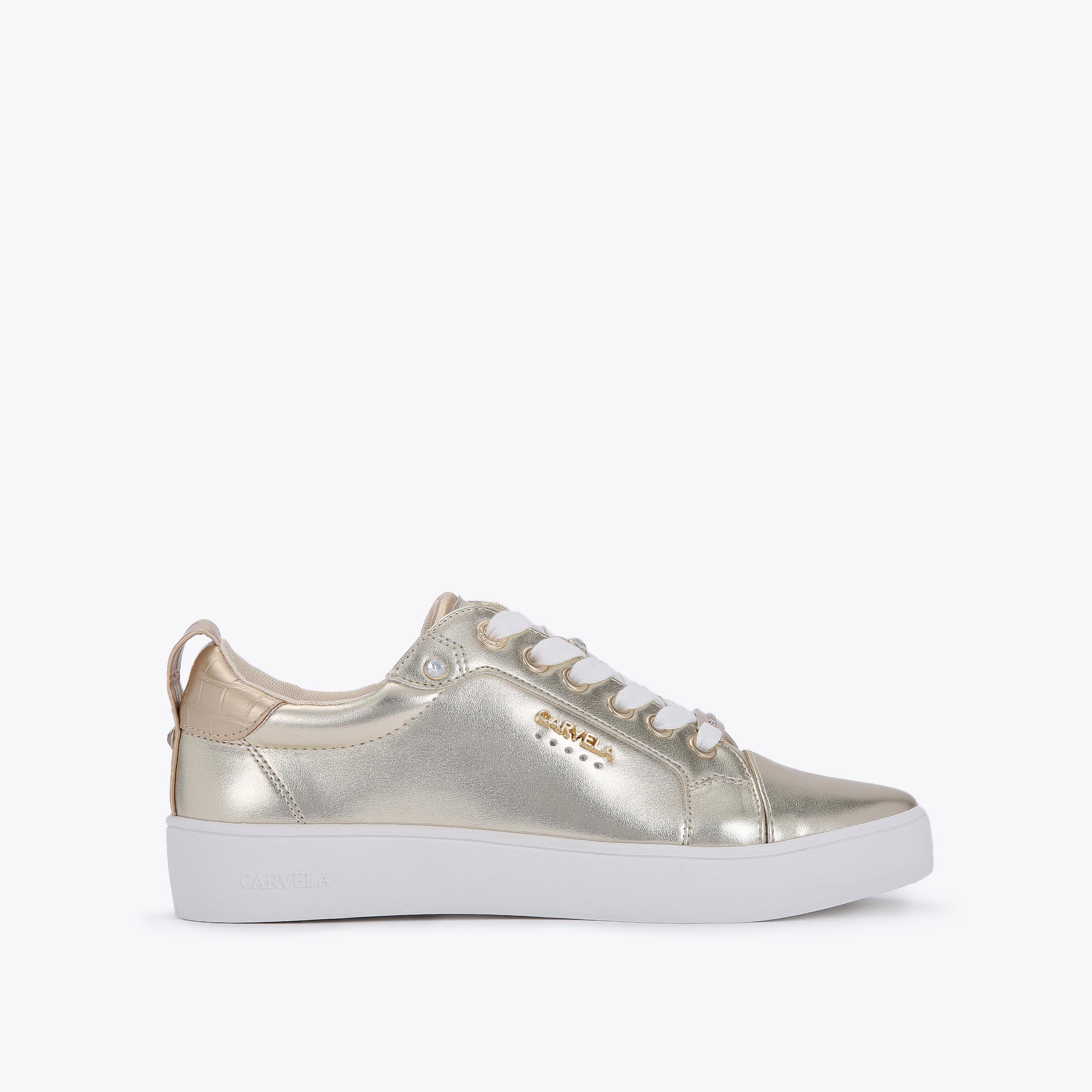 Kurt geiger best sale rose gold trainers