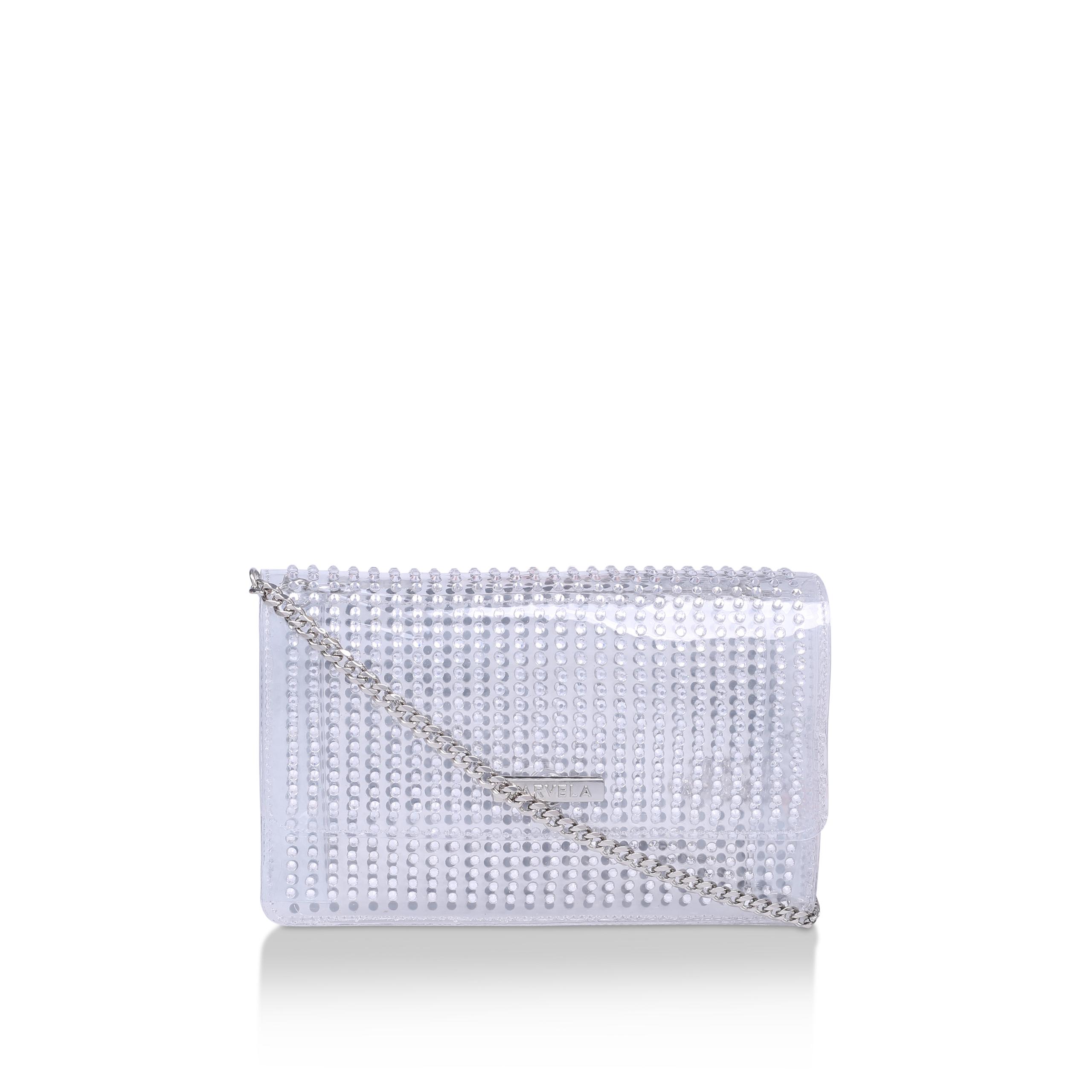 Silver shimmer hot sale clutch bag