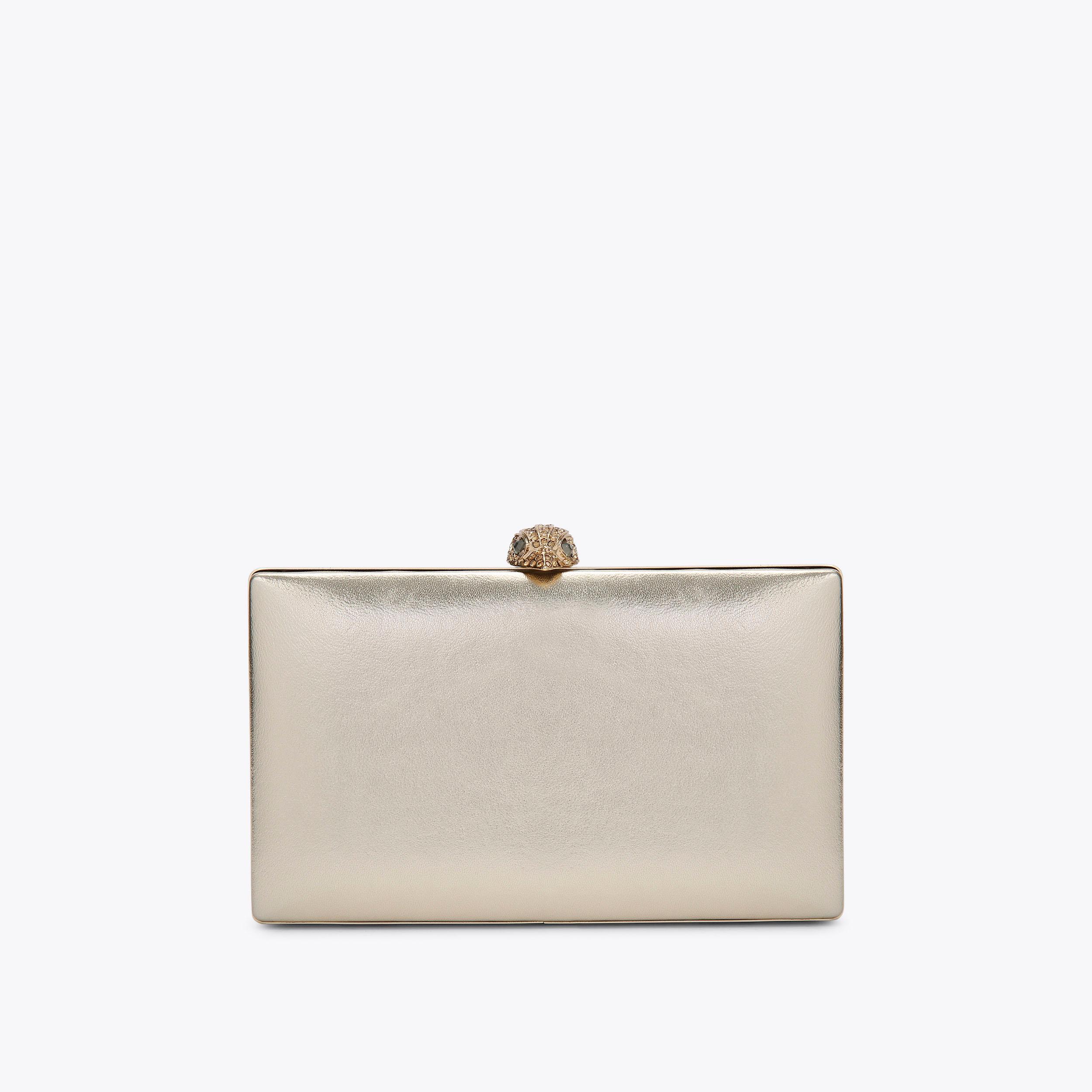 CRYSTAL KENSINGTON CLUTCH Gold Metallic Clutch Bag by KURT GEIGER LONDON