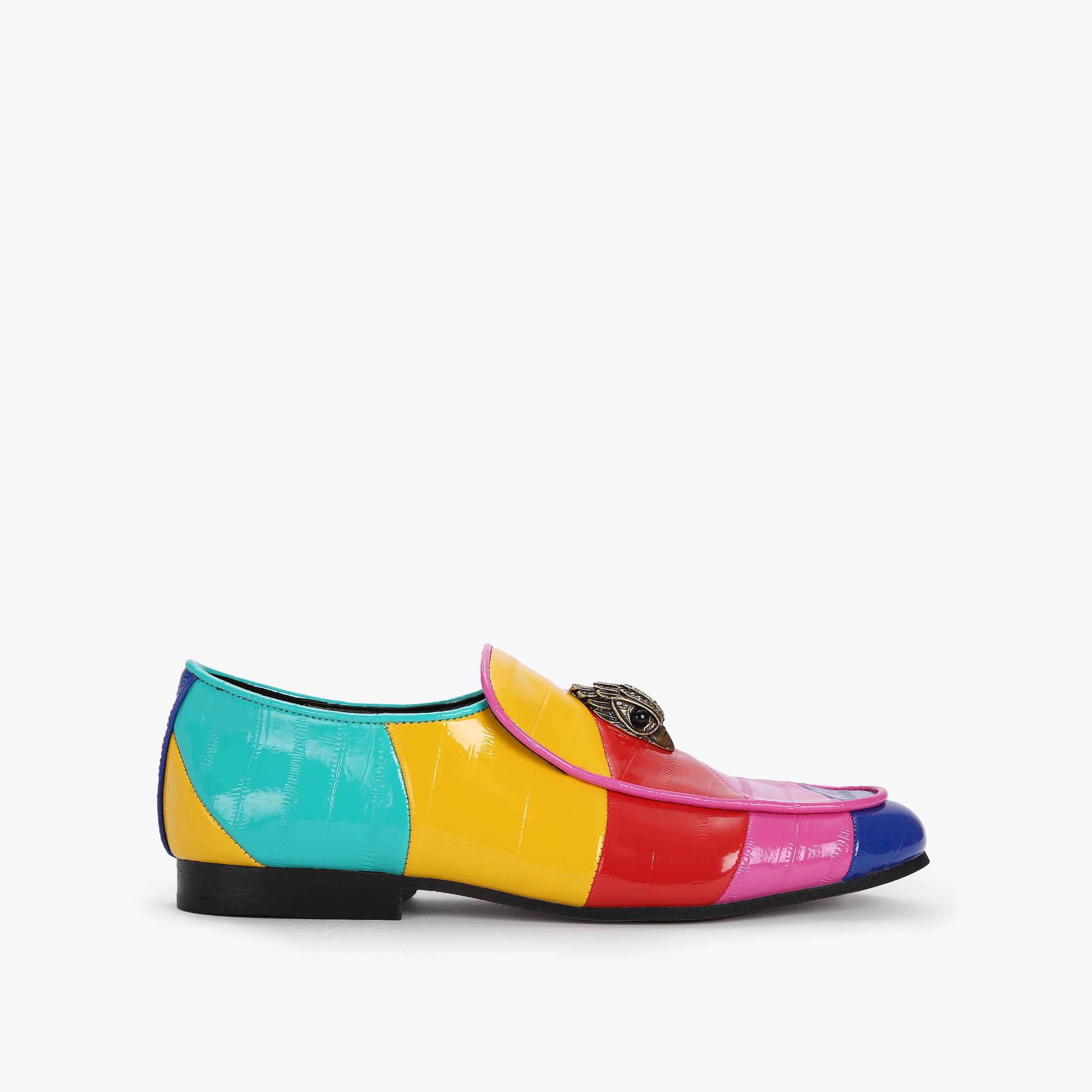 HOLLY EAGLE LOAFER Leather Patent Stripe Multi Colour Slip  display picture 1