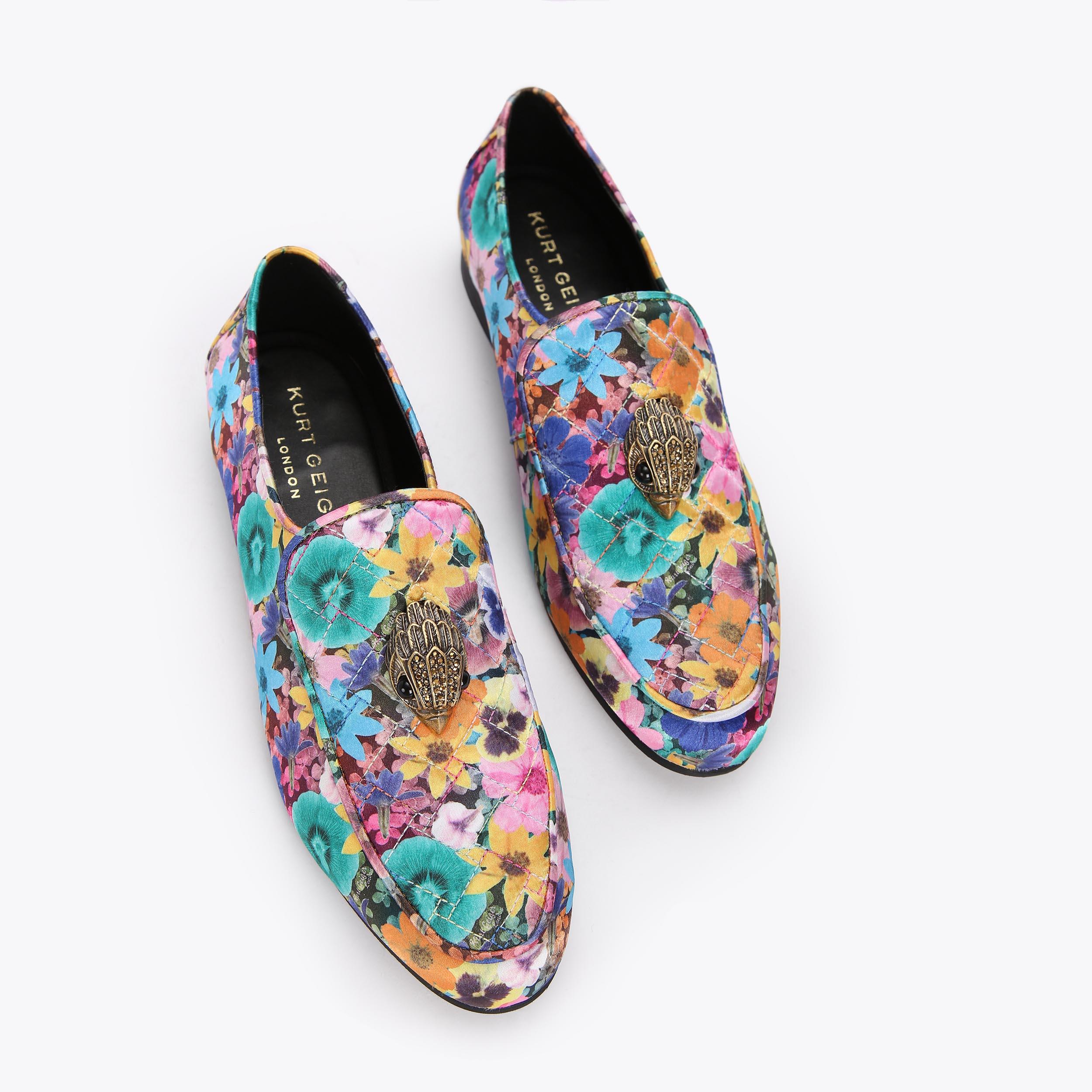 HOLLY EAGLE LOAFER Floral Nylon Quilted Slip On Loafers by KURT GEIGER ...