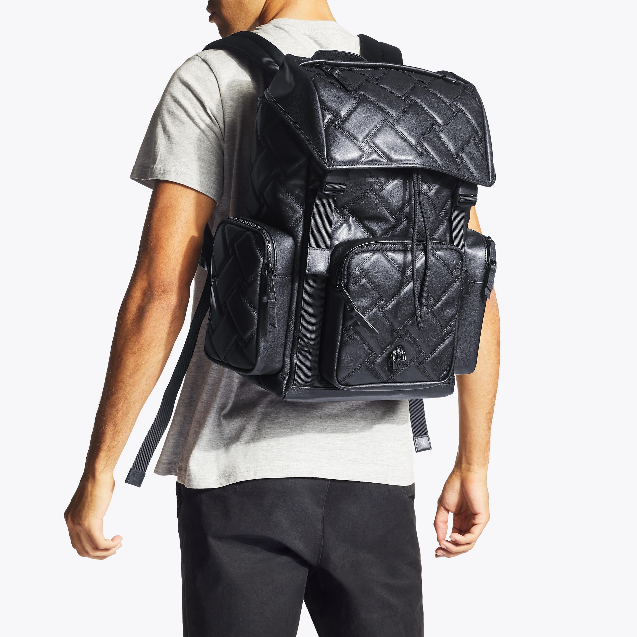 KENSINGTON M RUCKSACK Black Quilted Nylon Oversized Rucksack by KURT